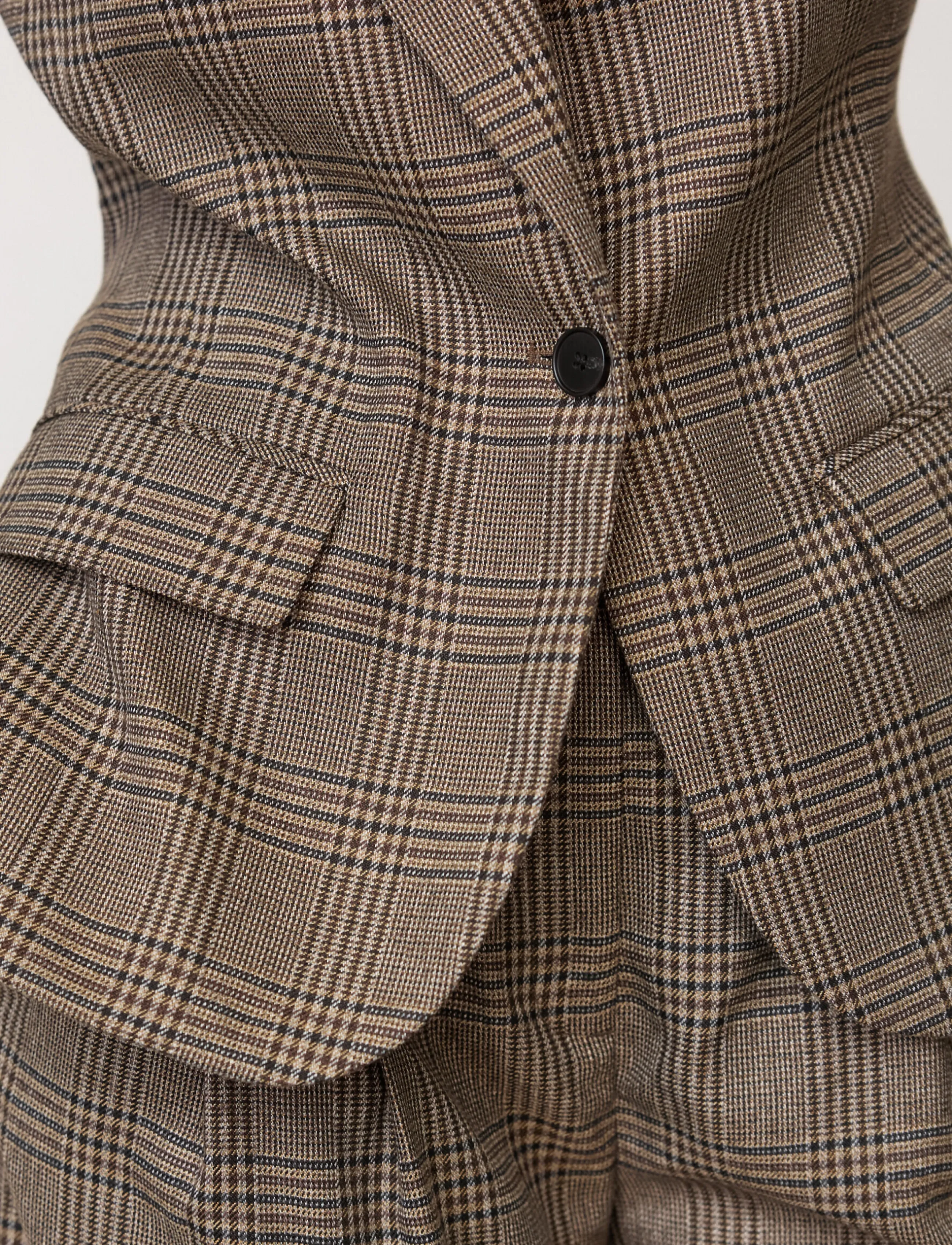 Co' Couture - VeyaCC Check Fitted Blazer - Üherealised pintsakud - brown - 5