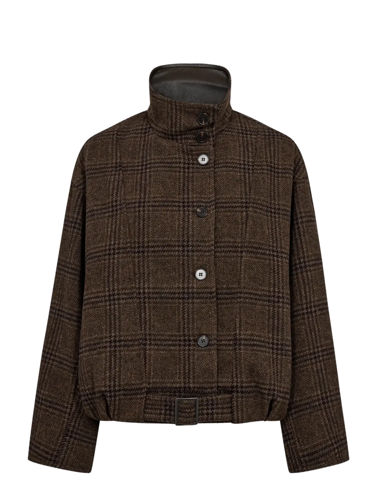 Co' Couture - OlvaCC Check Balloon Jacket - leichte jacken - dark brown - 1