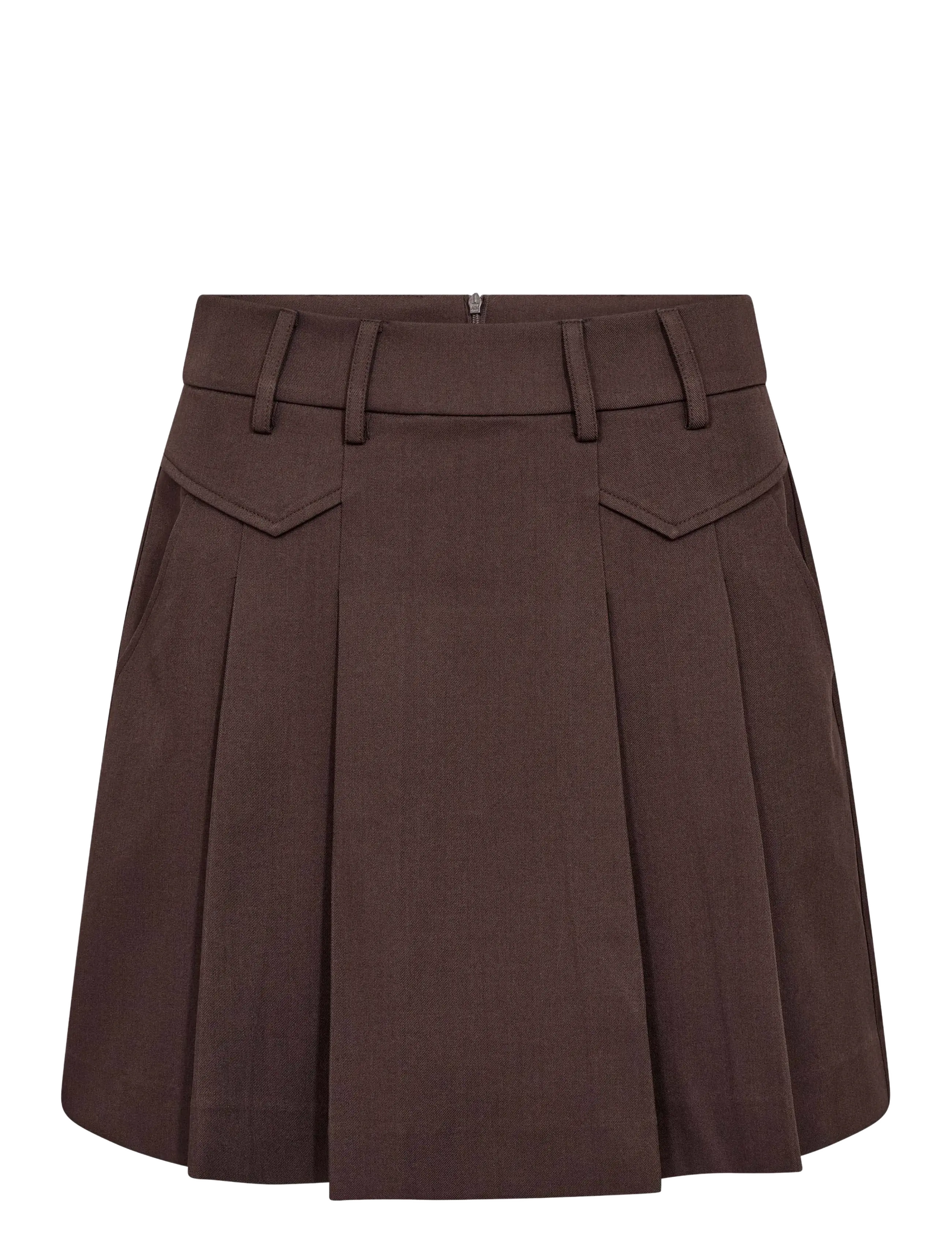 Co' Couture 34223 LunaCC Pocket Pleat Mini Skirt - Co' Couture - DARK BROWN / brown