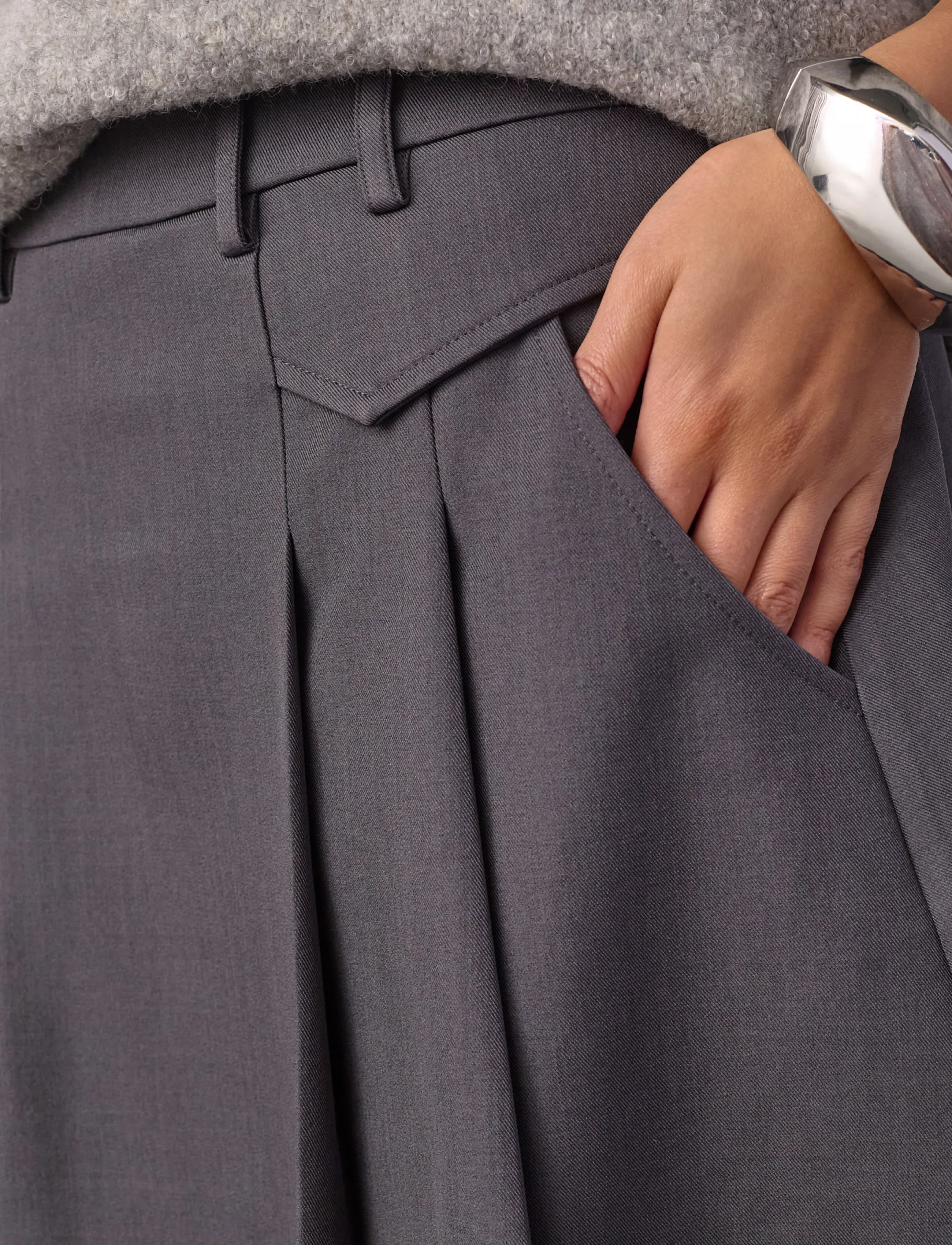 Co' Couture - 34223 LunaCC Pocket Pleat Mini Skirt - plisserade kjolar - dark grey - 5