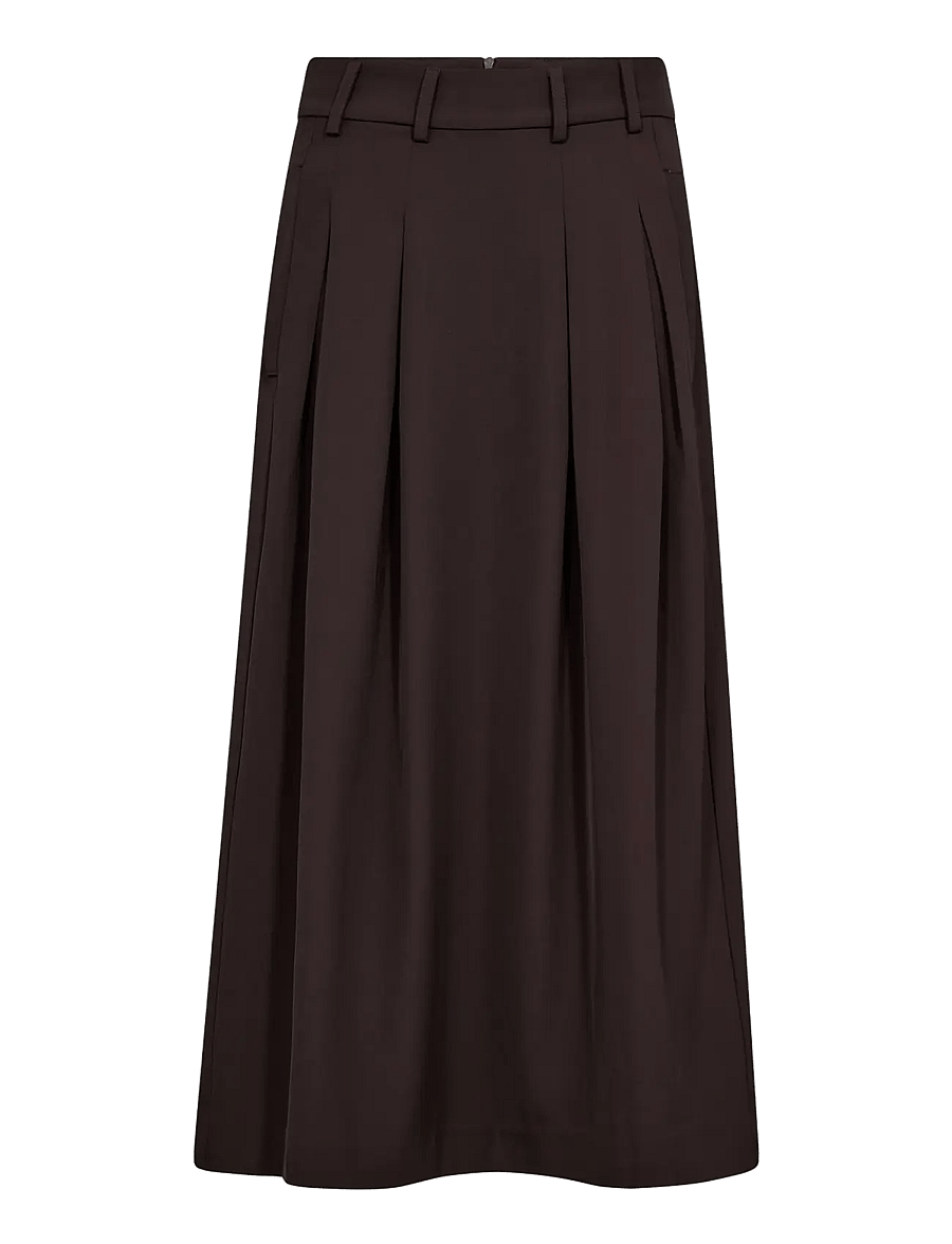 Co' Couture - AliniCC Anya Pleat Skirt - plisserade kjolar - dark brown - 1