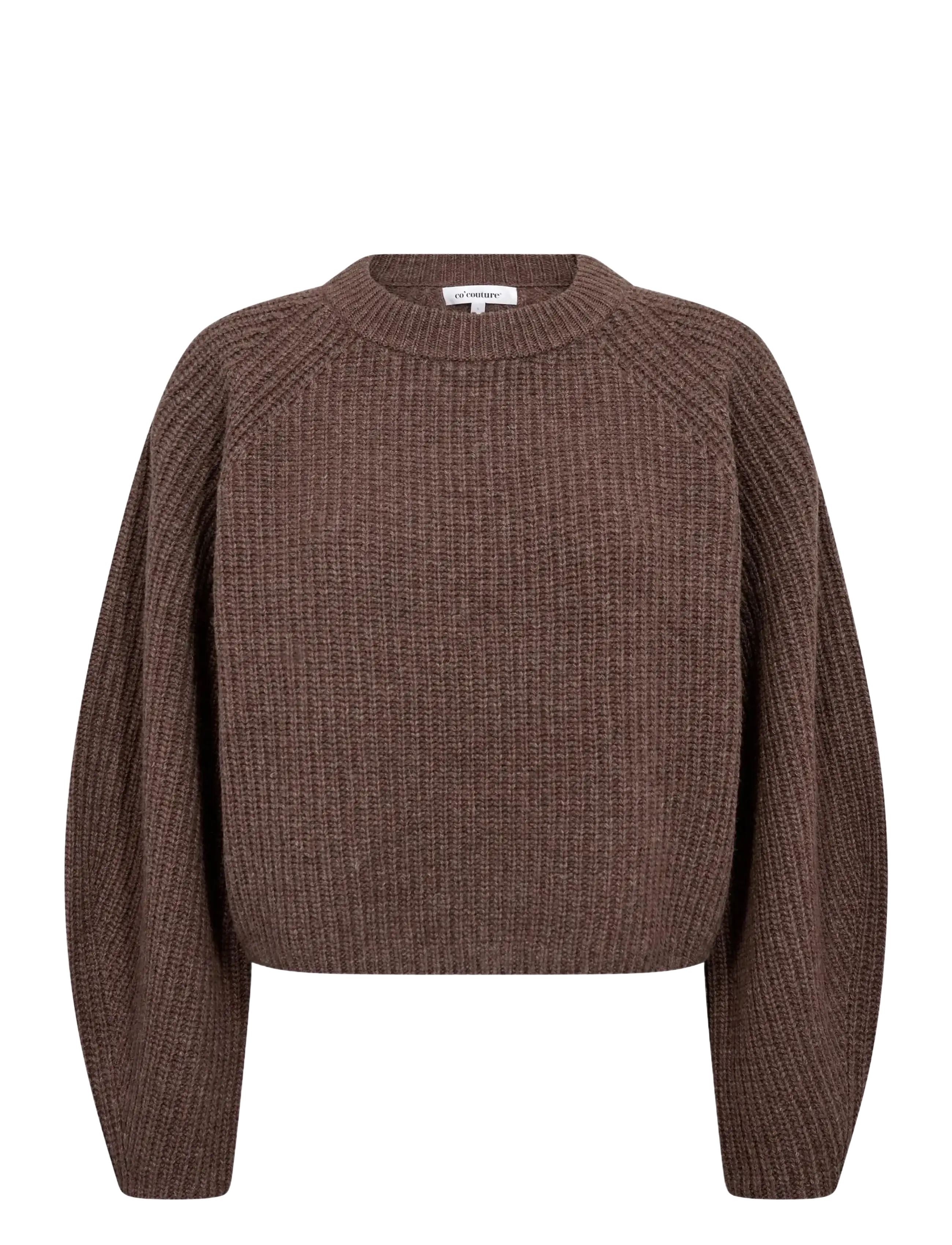 Co' Couture AlviaCC Barrel Sleeve Knit - Tøj - BROWN / brown