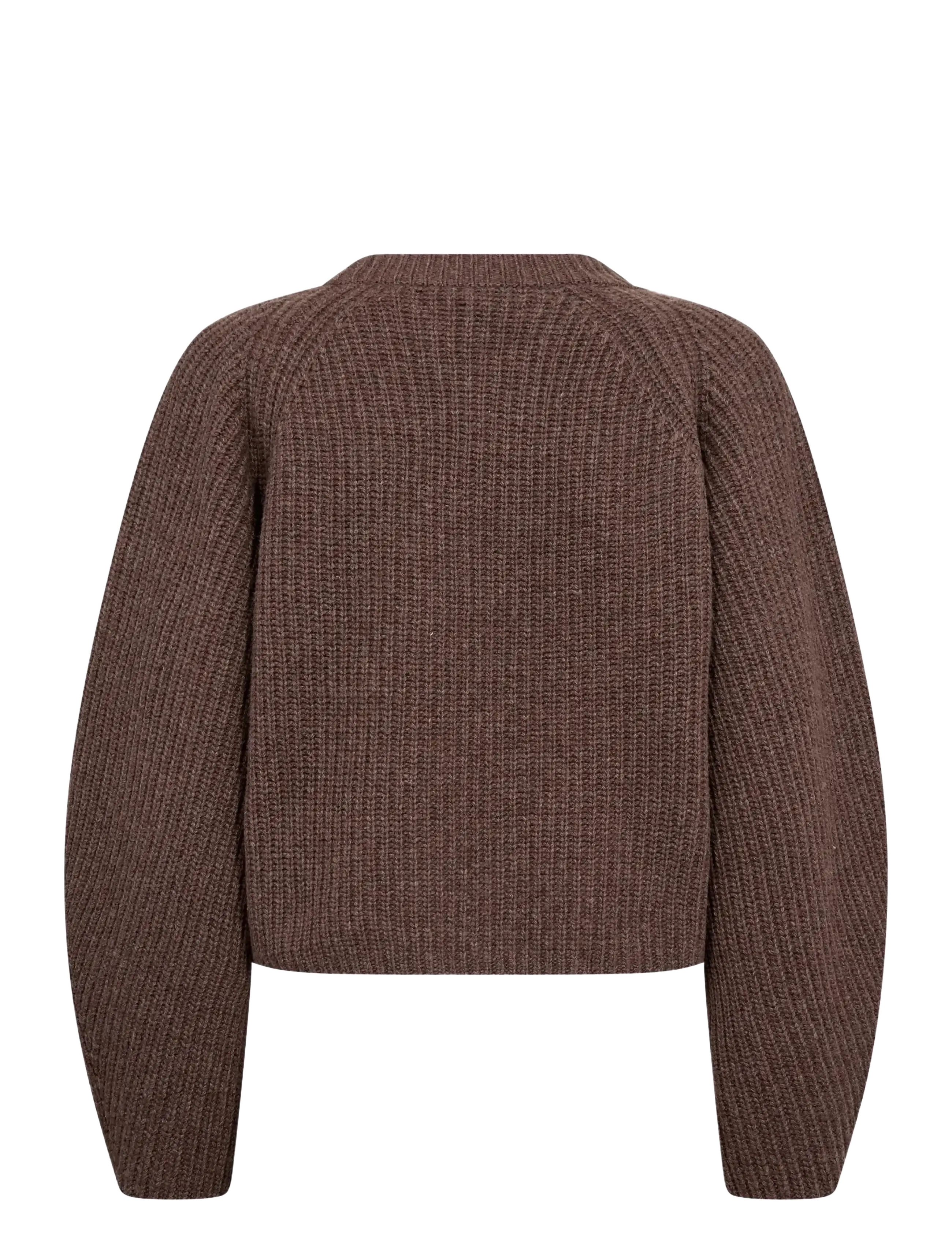 Co' Couture - AlviaCC Barrel Sleeve Knit - striktrøjer - brown - 1