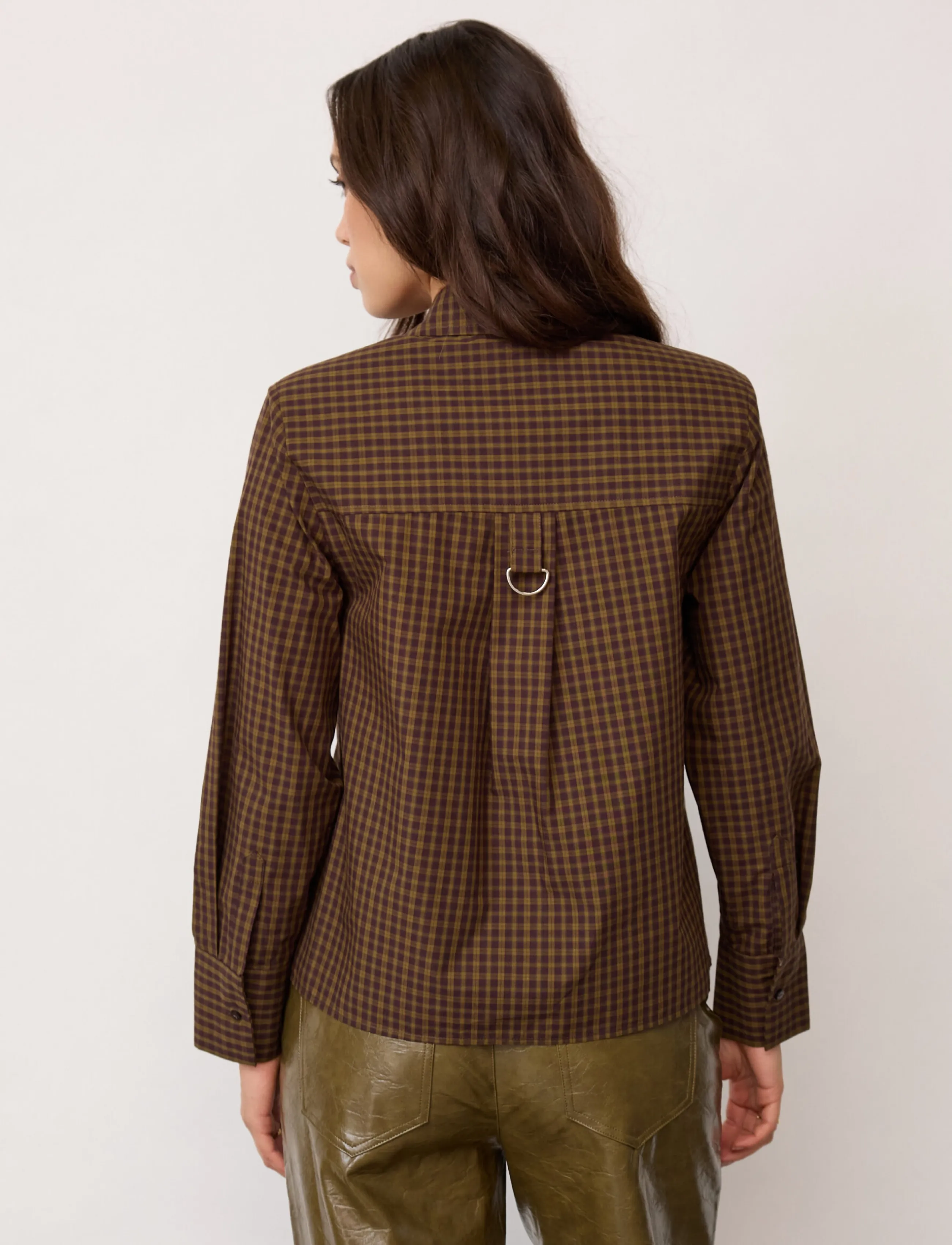 Co' Couture - TeffaCC Padded Check Shirt - långärmade skjortor - olive - 4