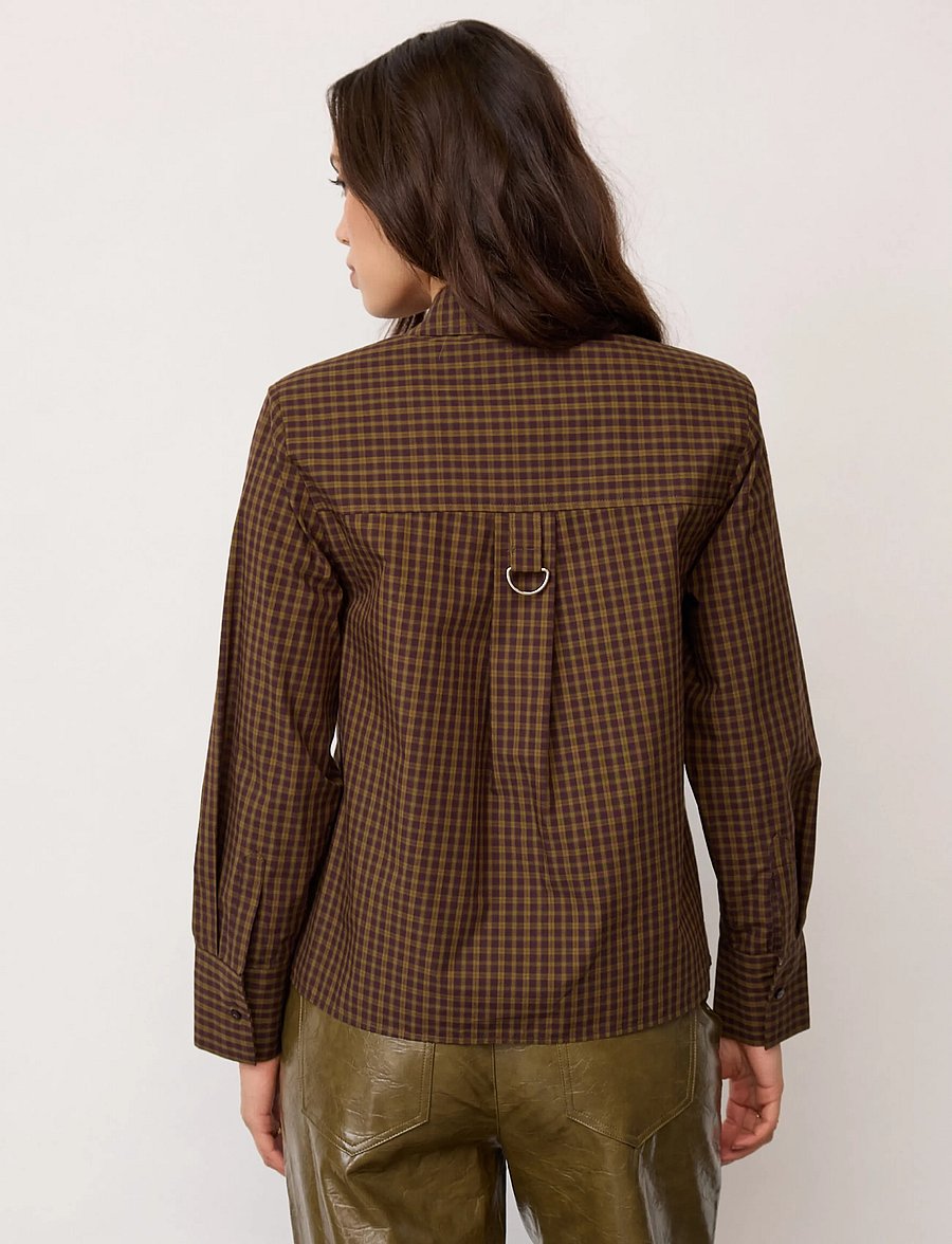 Co' Couture - TeffaCC Padded Check Shirt - langärmlige hemden - olive - 4