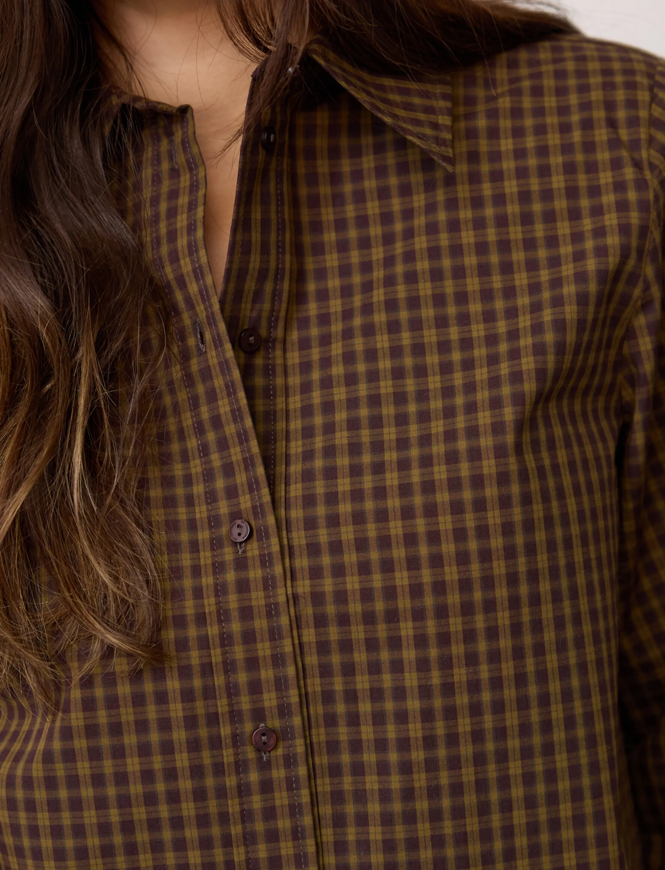 Co' Couture - TeffaCC Padded Check Shirt - långärmade skjortor - olive - 5