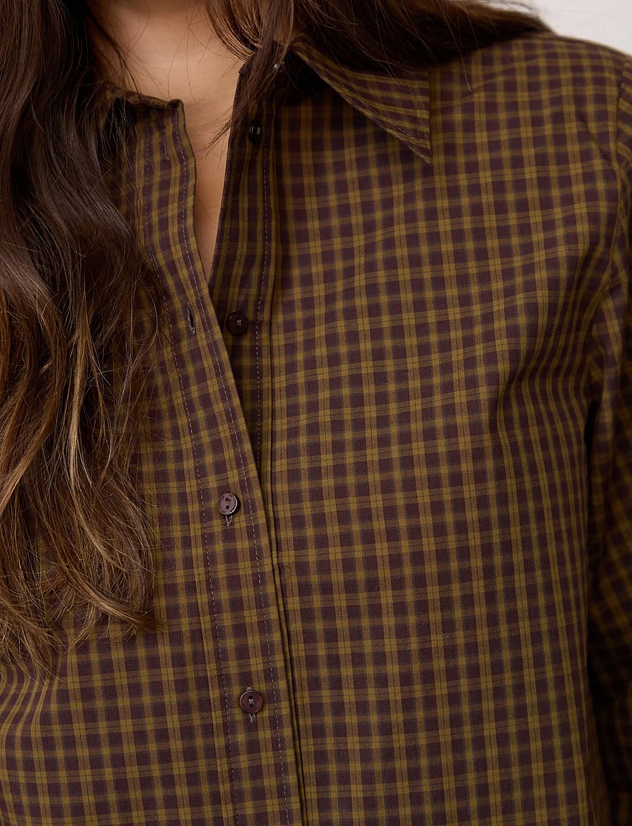 Co' Couture - TeffaCC Padded Check Shirt - langärmlige hemden - olive - 5