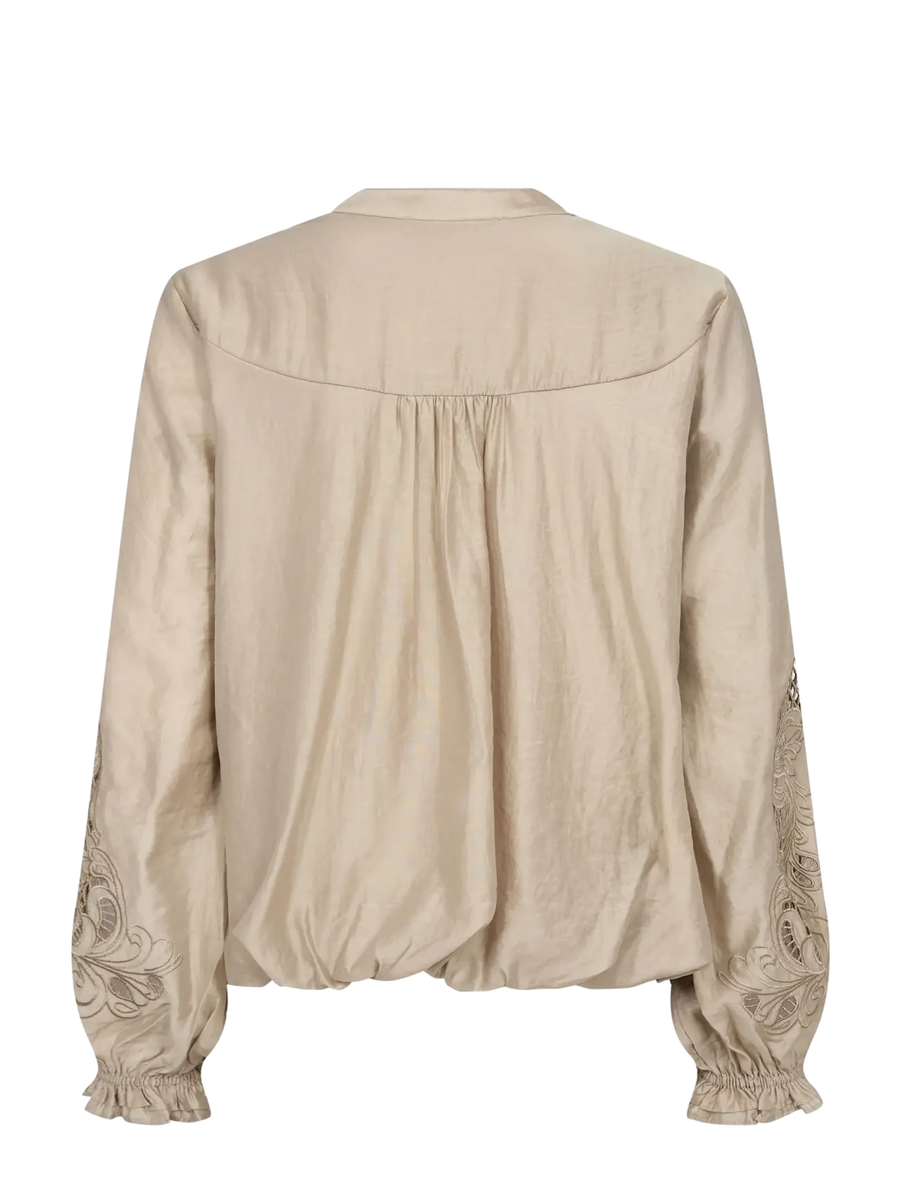 Co' Couture - DelinCC Balloon Emb Shirt - långärmade skjortor - mink - 2