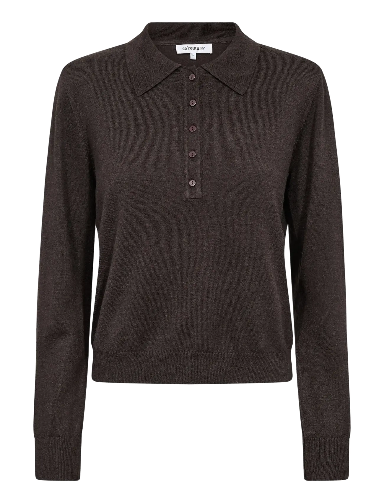 Co' Couture CoryCC Padded Polo Knit - Co' Couture - DARK BROWN / brown