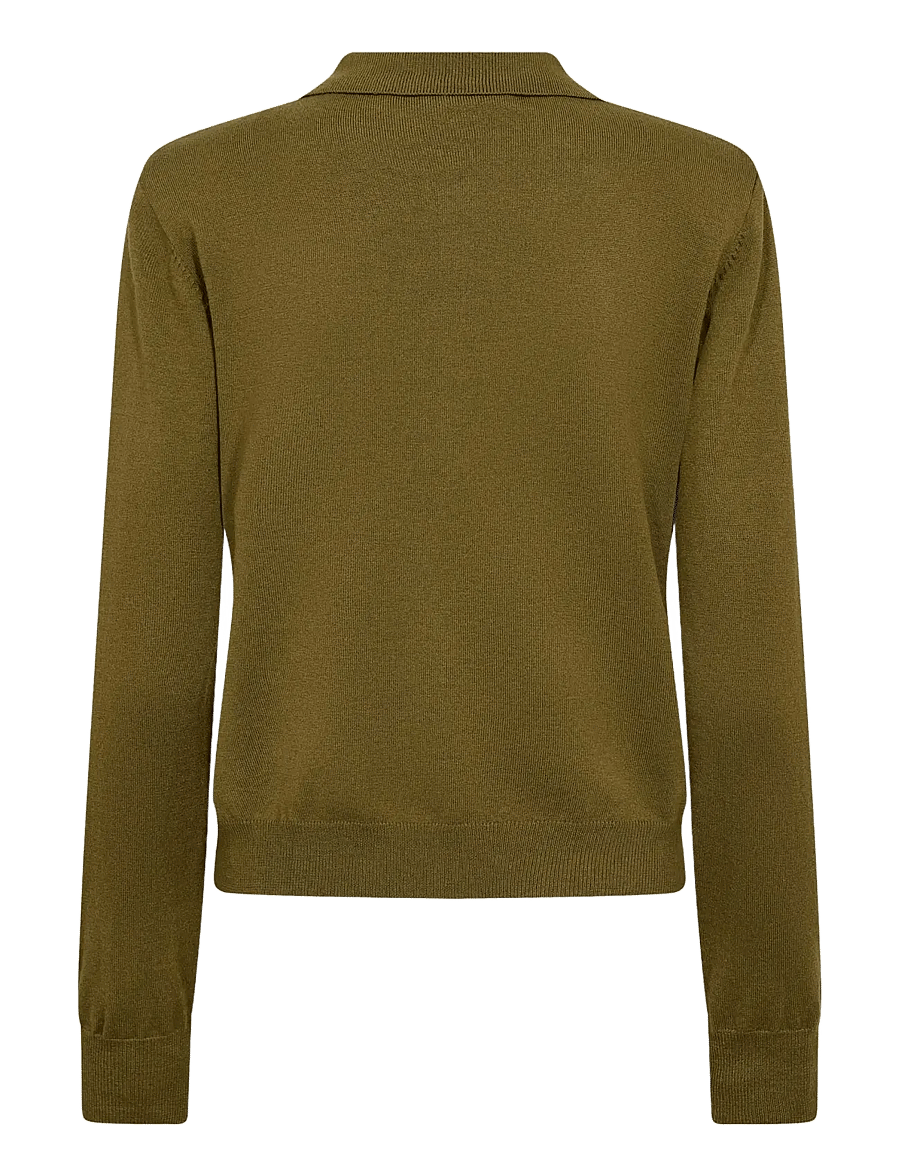 Co' Couture - CoryCC Padded Polo Knit - stickade tröjor - fern green - 2