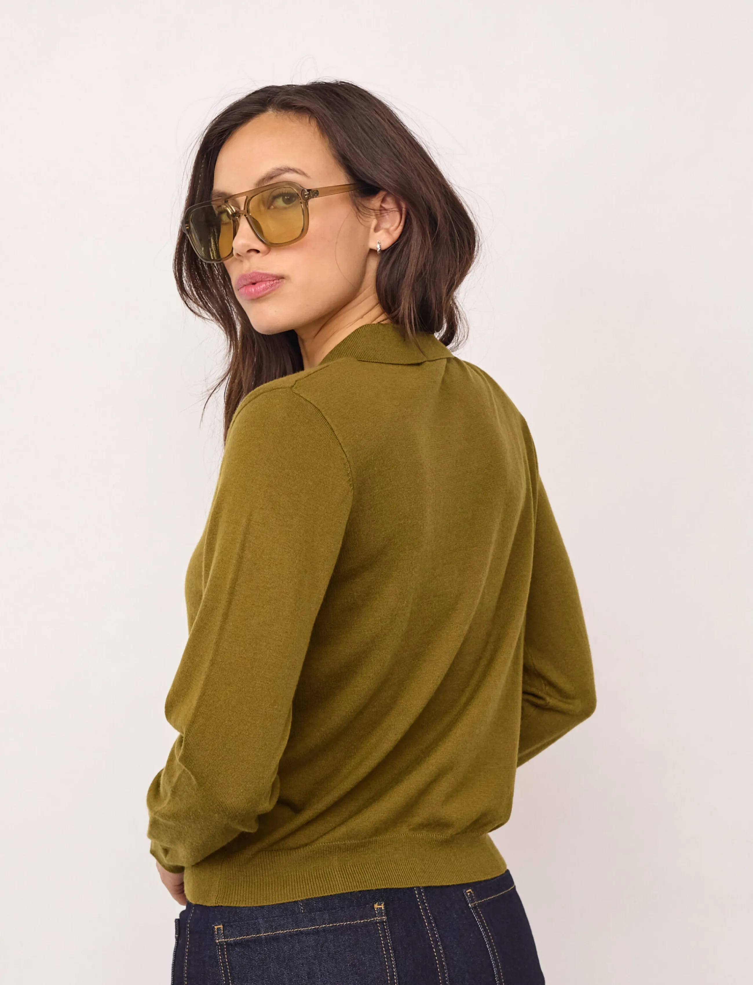 Co' Couture - CoryCC Padded Polo Knit - stickade tröjor - fern green - 4