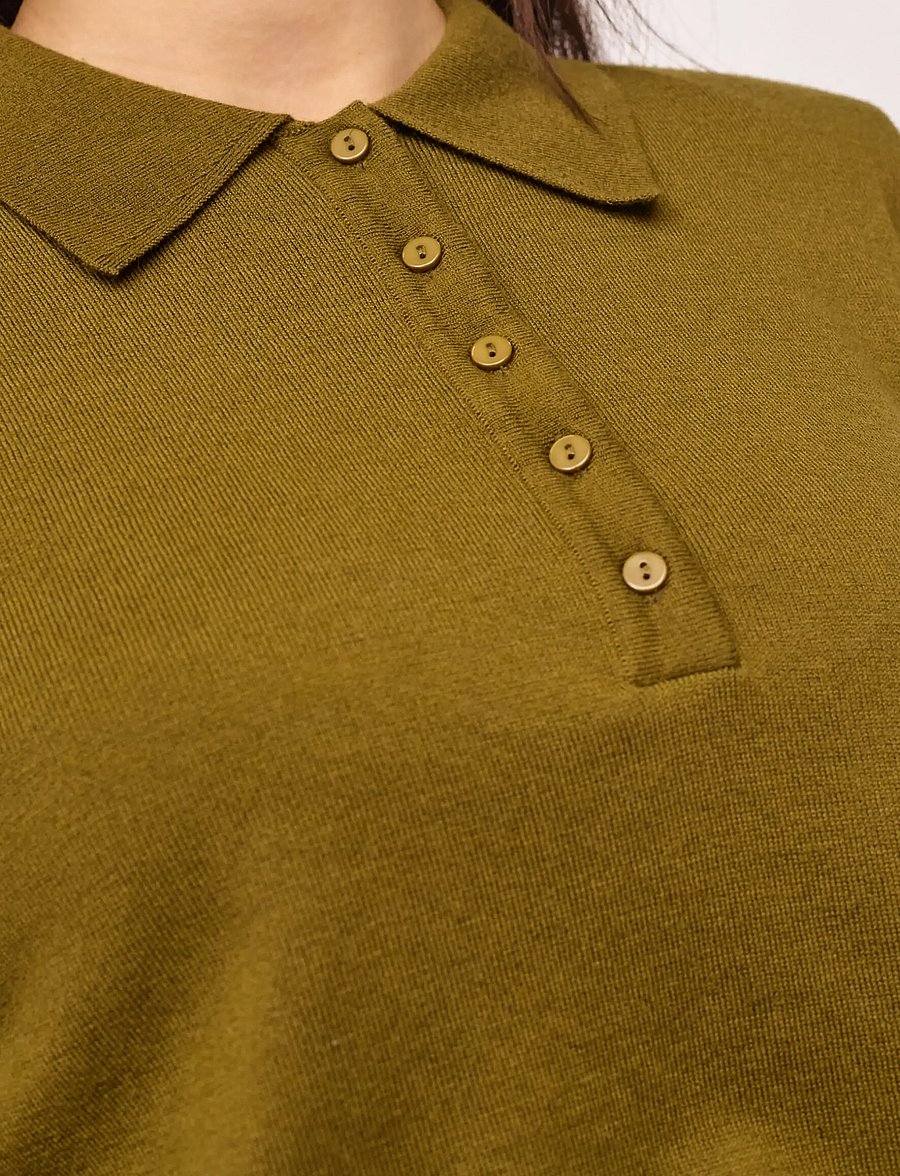 Co' Couture - CoryCC Padded Polo Knit - stickade tröjor - fern green - 5