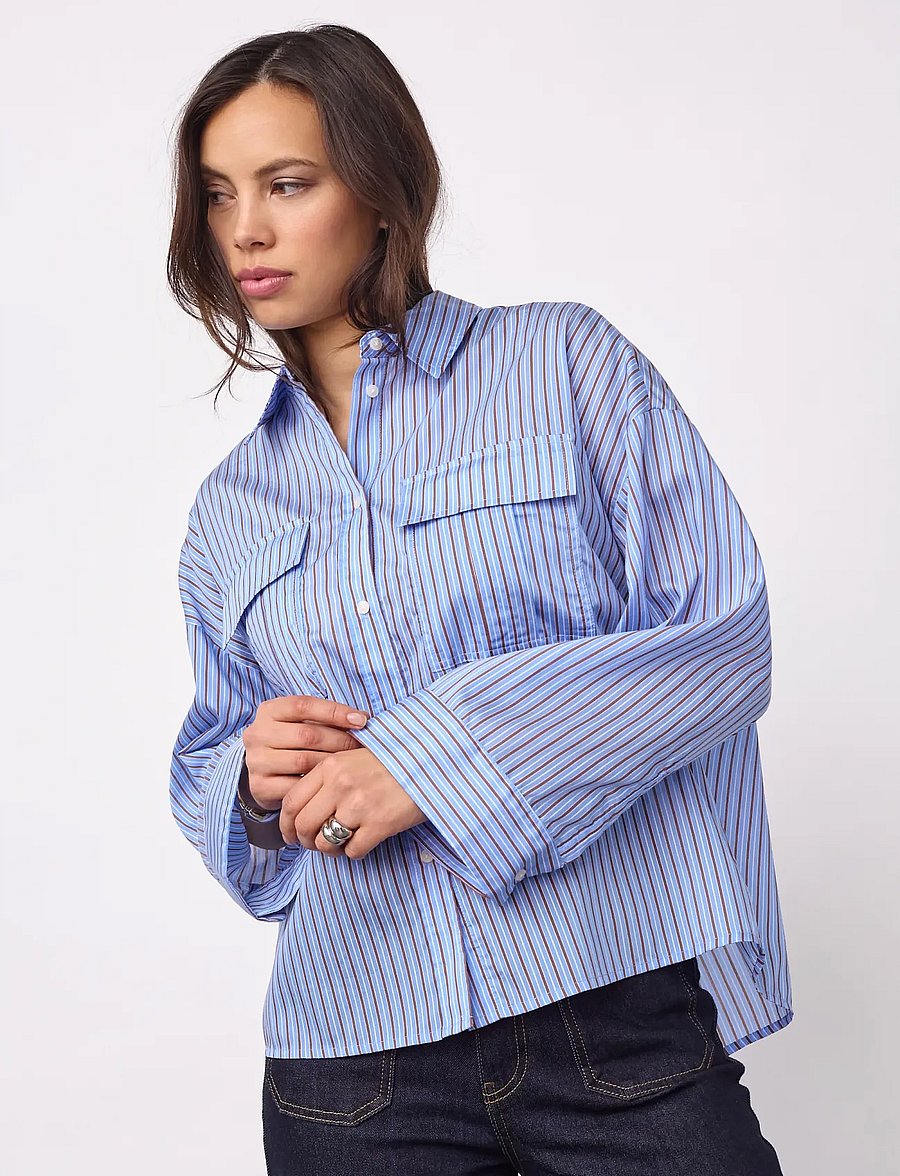 Co' Couture - AnicaCC LS Shirt - langärmlige hemden - blue - 0