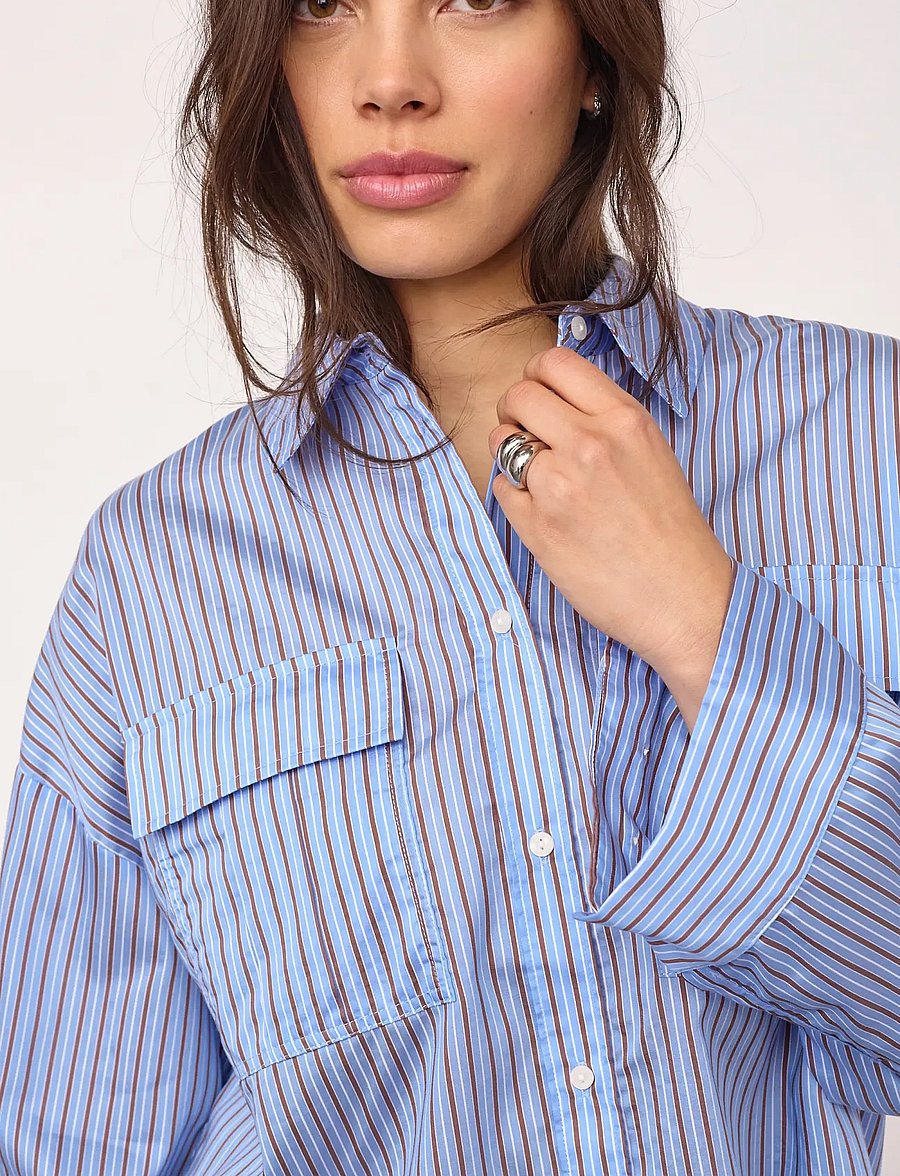 Co' Couture - AnicaCC LS Shirt - langärmlige hemden - blue - 5