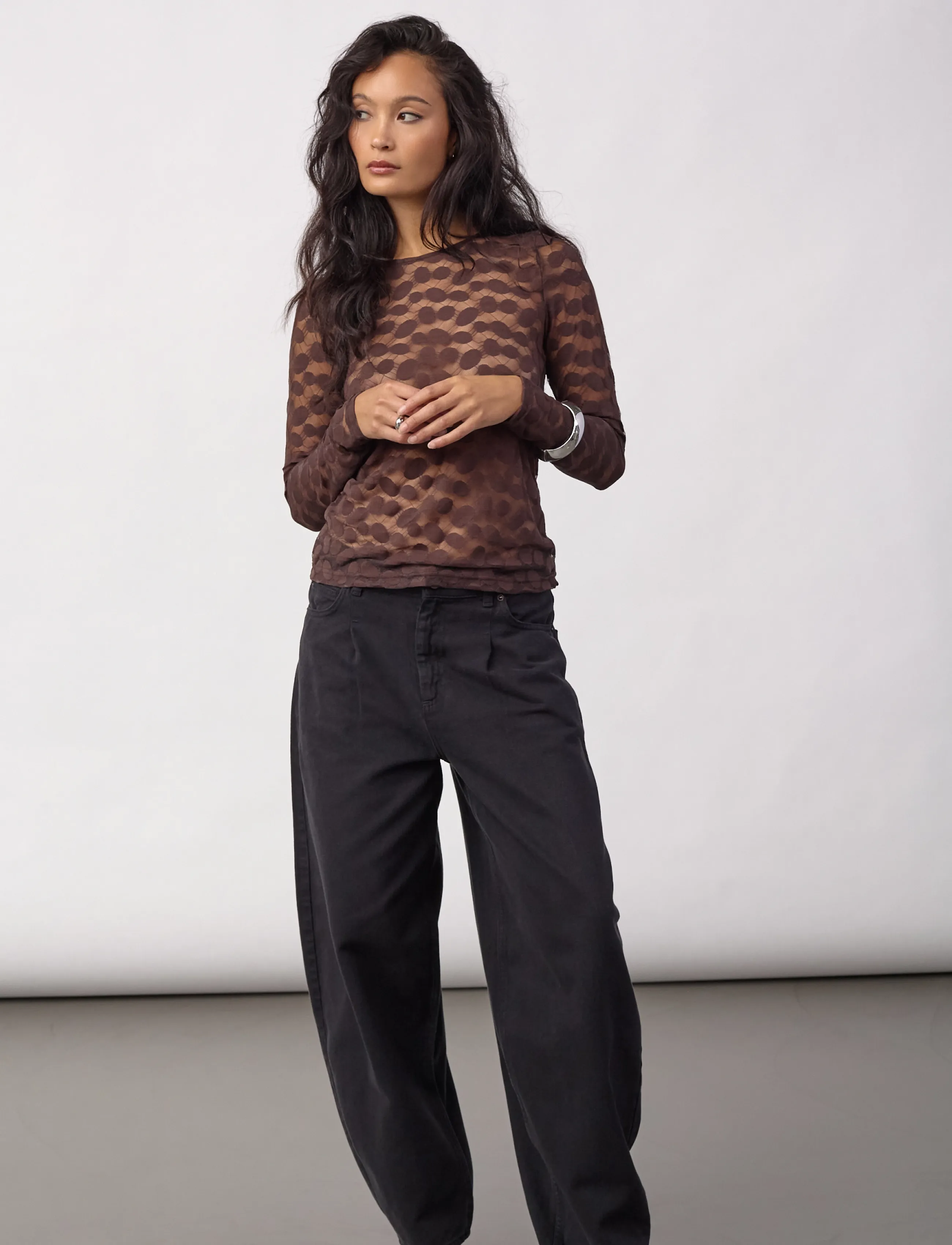 Co' Couture - PenolaCC O-Neck Blouse - brown - 4