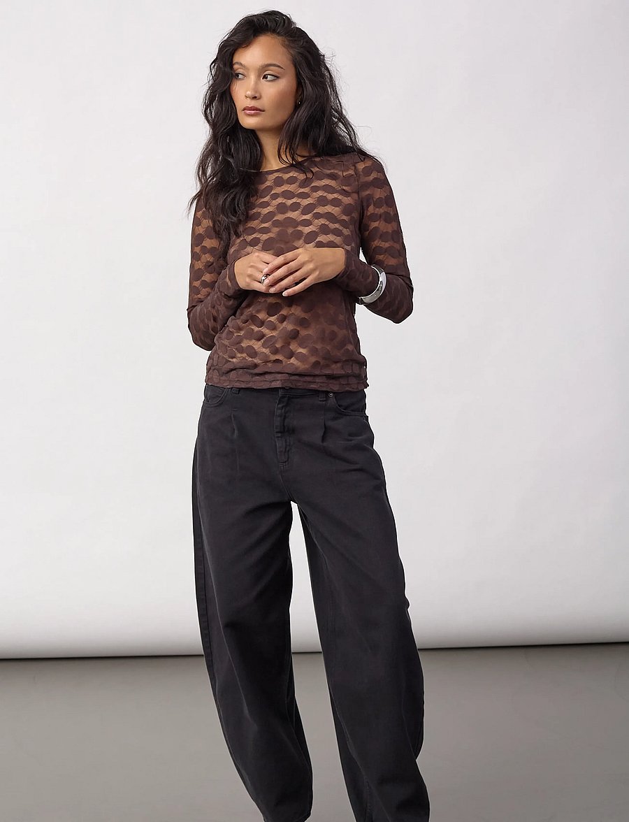 Co' Couture - PenolaCC O-Neck Blouse - langärmelige blusen - brown - 4