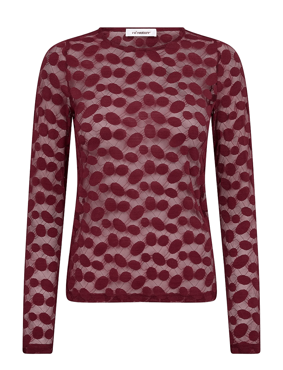 Co' Couture - PenolaCC O-Neck Blouse - langärmelige blusen - wine red - 1