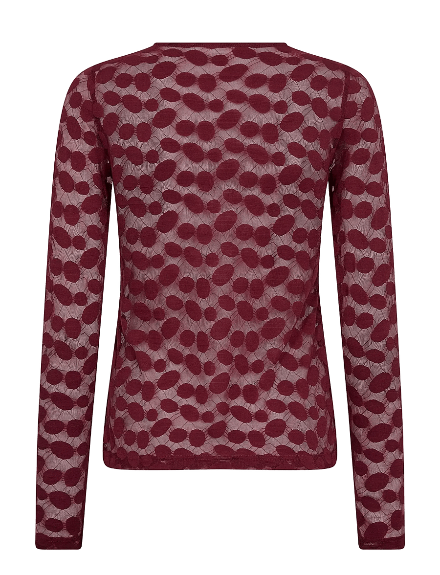 Co' Couture - PenolaCC O-Neck Blouse - langärmelige blusen - wine red - 2