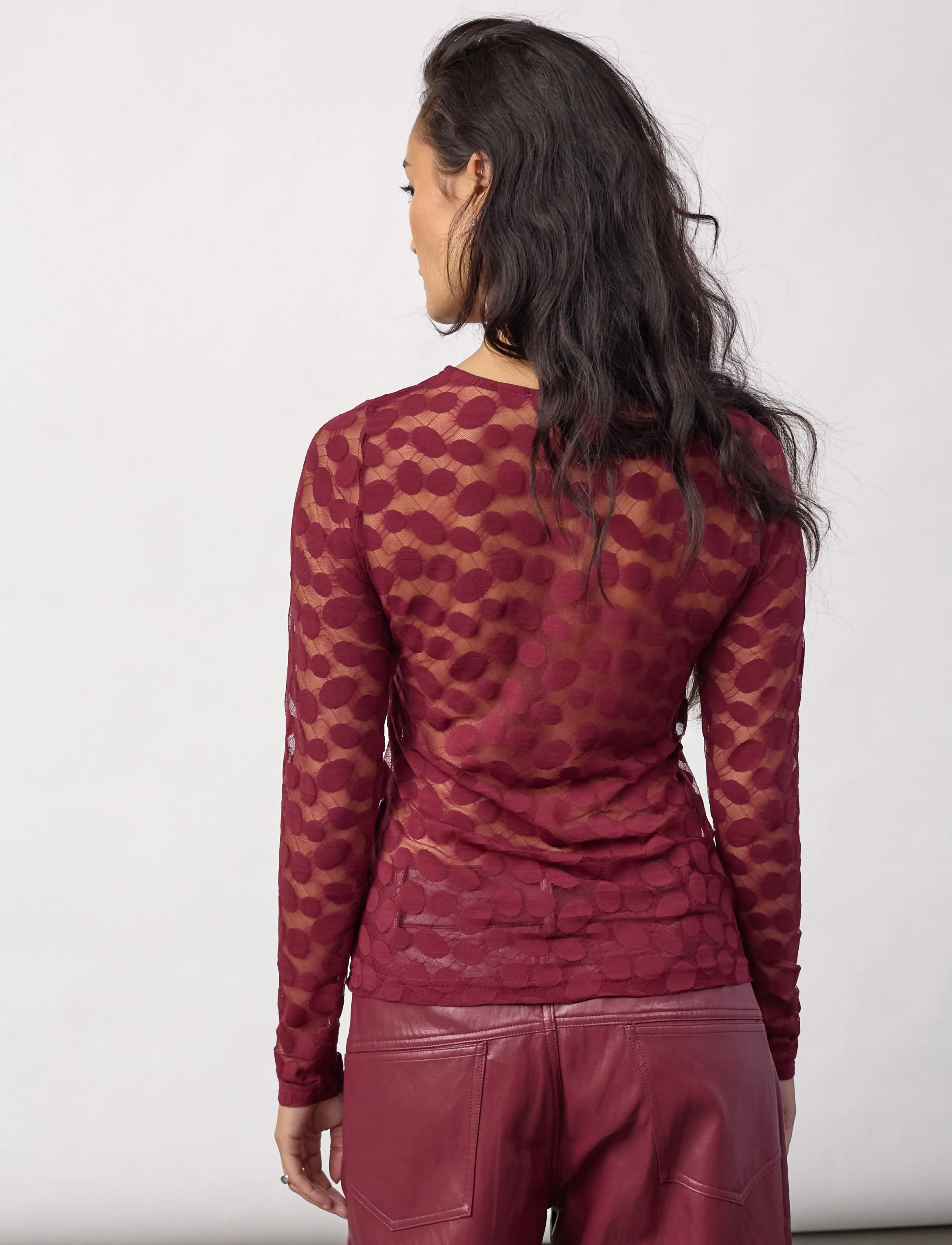 Co' Couture - PenolaCC O-Neck Blouse - langärmelige blusen - wine red - 3