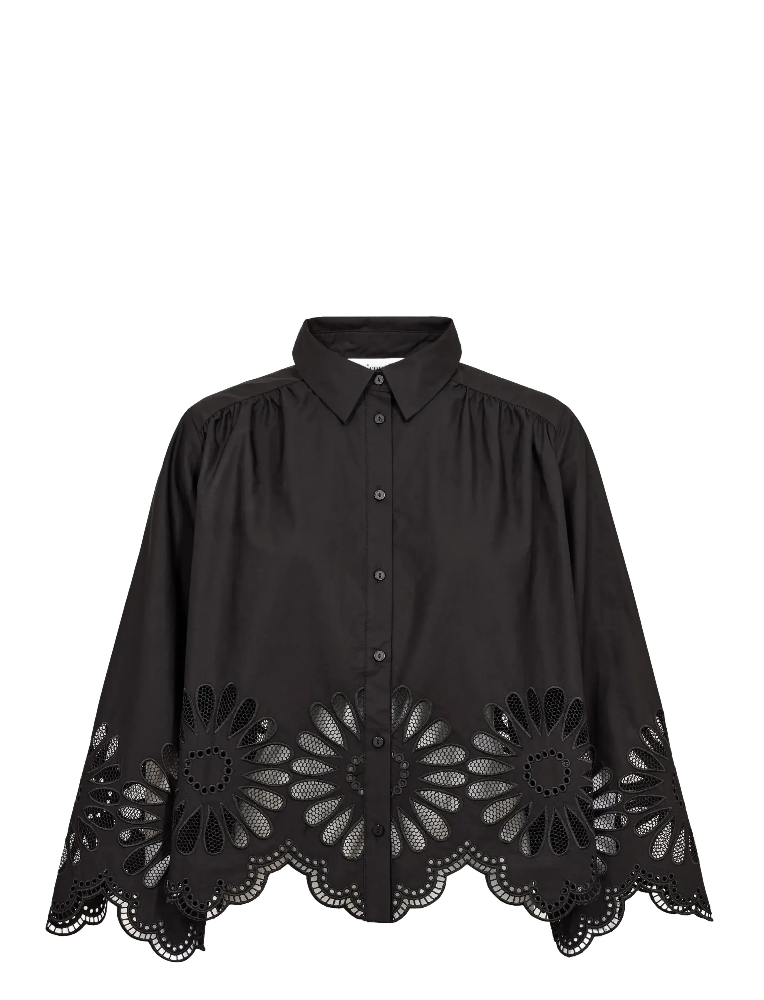 Co' Couture MeliseCC Emb. LS Shirt - Bluser & Skjorter - BLACK / black