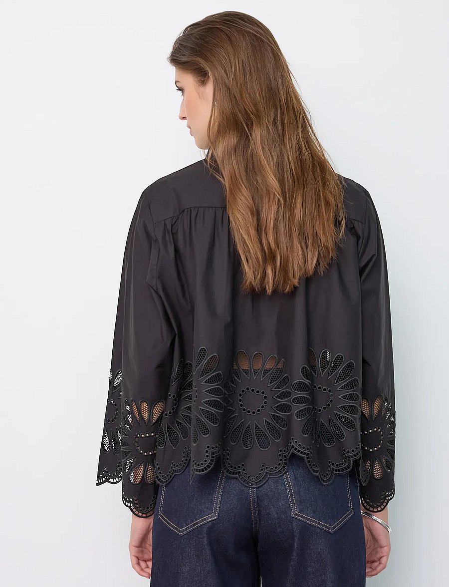 Co' Couture - MeliseCC Emb. LS Shirt - pikkade varrukatega särgid - black - 3