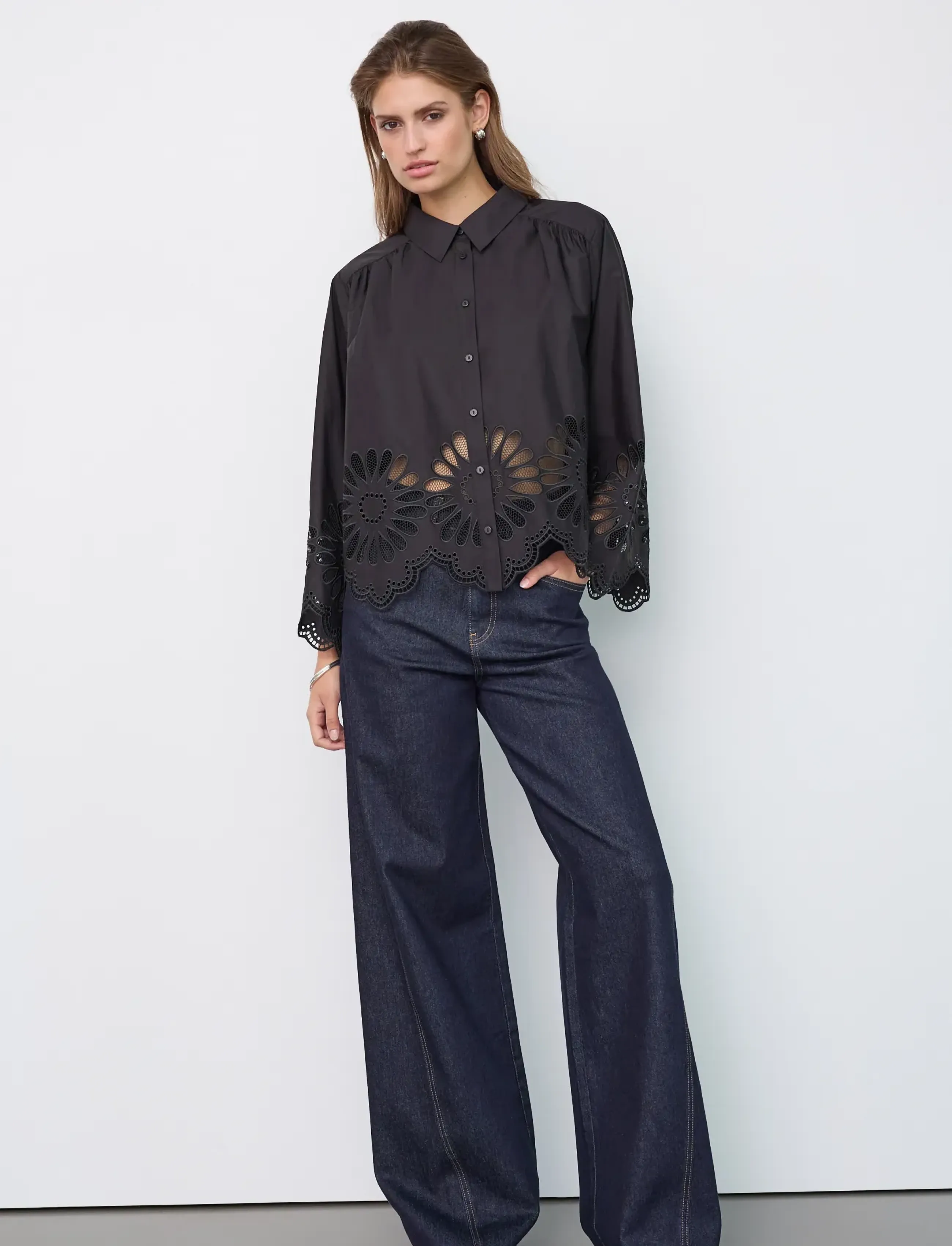Co' Couture - MeliseCC Emb. LS Shirt - pikkade varrukatega särgid - black - 4