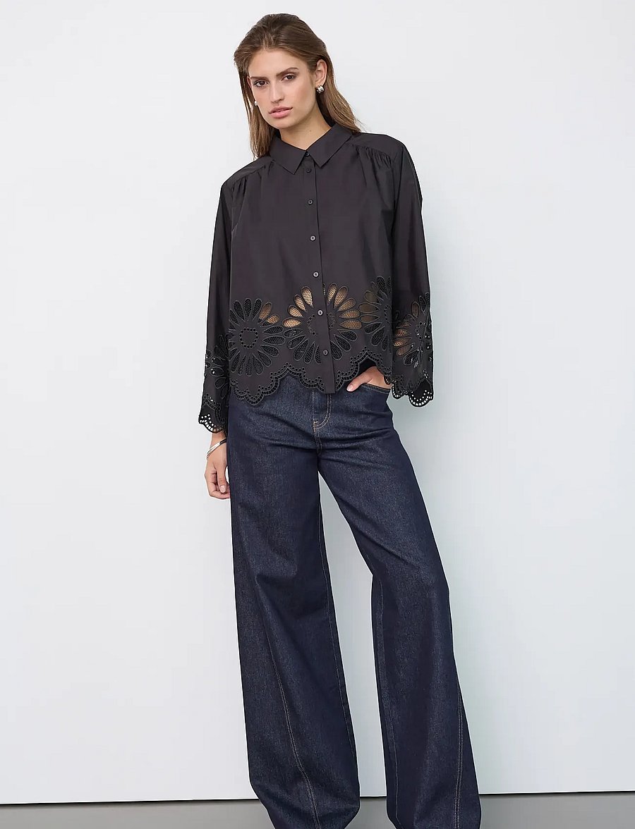Co' Couture - MeliseCC Emb. LS Shirt - pikkade varrukatega särgid - black - 4