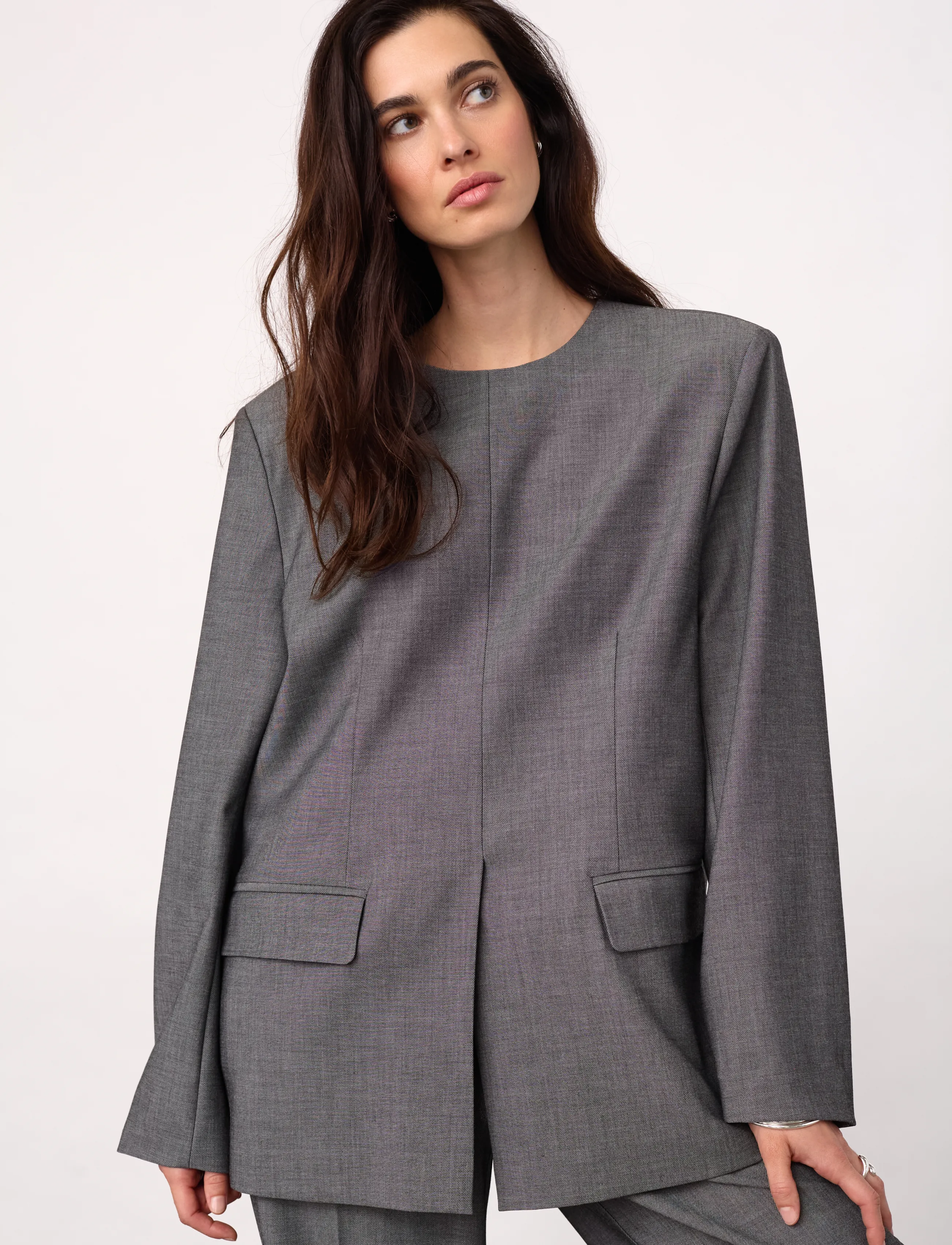 Co' Couture - JackyCC Blazer Blouse - oversize pintsakud - mid grey - 0