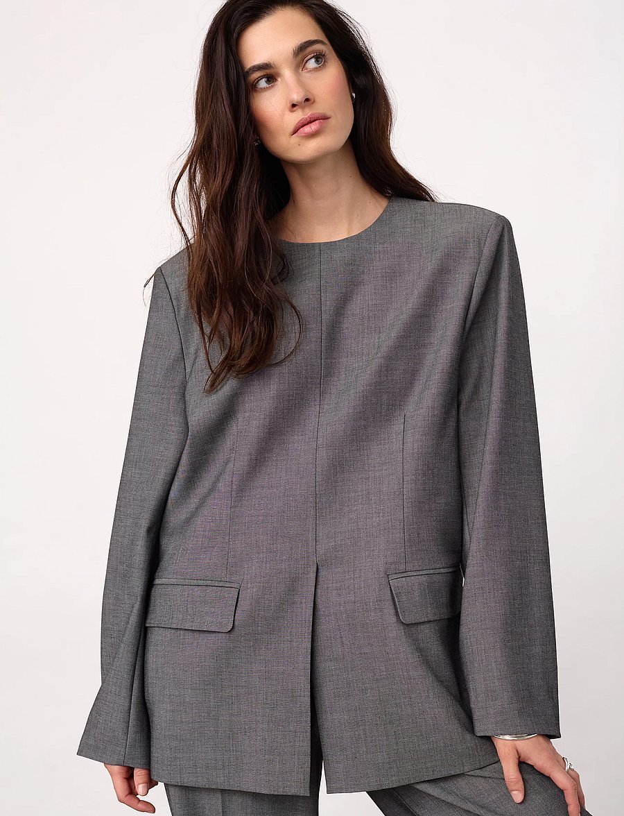 Co' Couture - JackyCC Blazer Blouse - oversize pintsakud - mid grey - 0