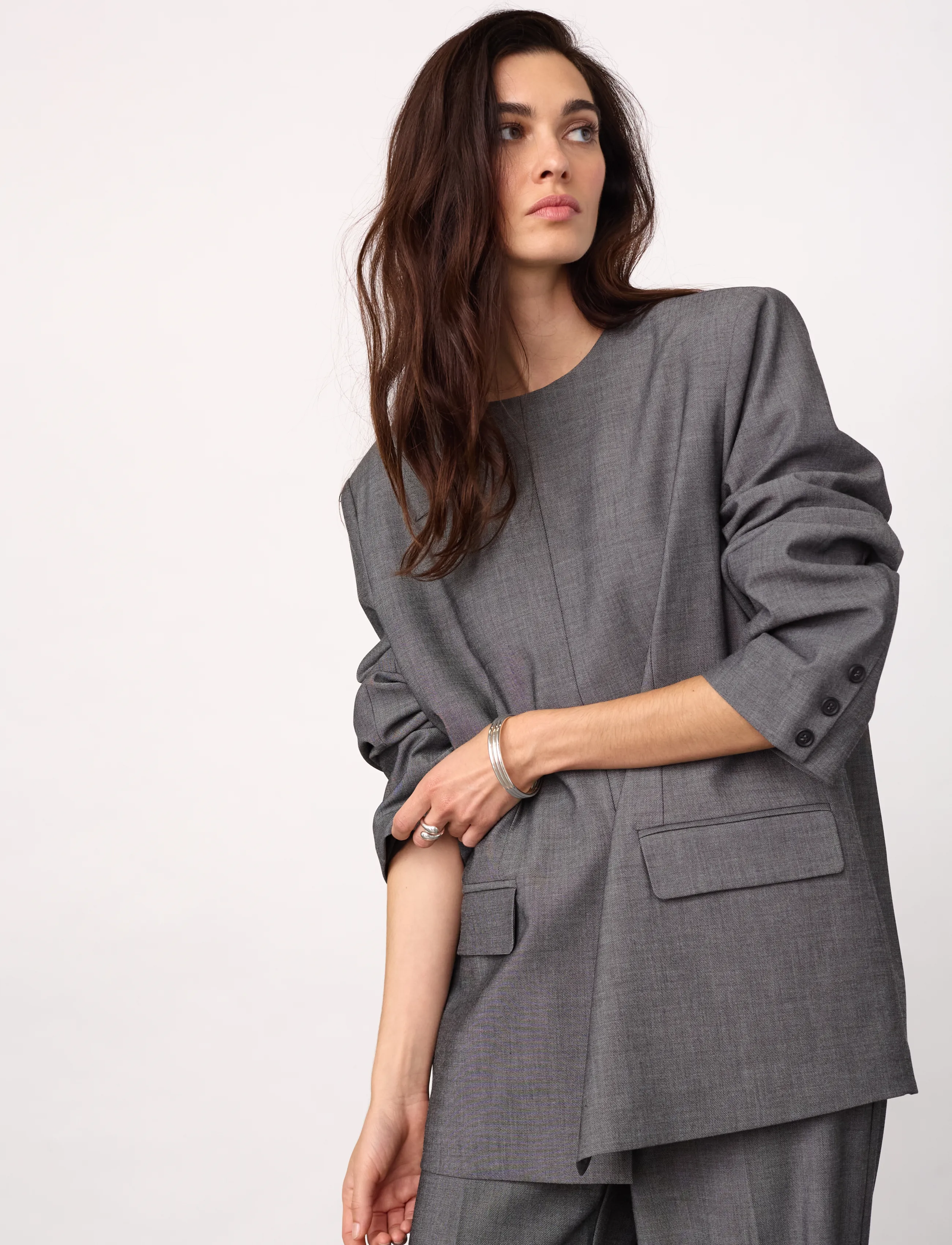 Co' Couture - JackyCC Blazer Blouse - oversize pintsakud - mid grey - 4