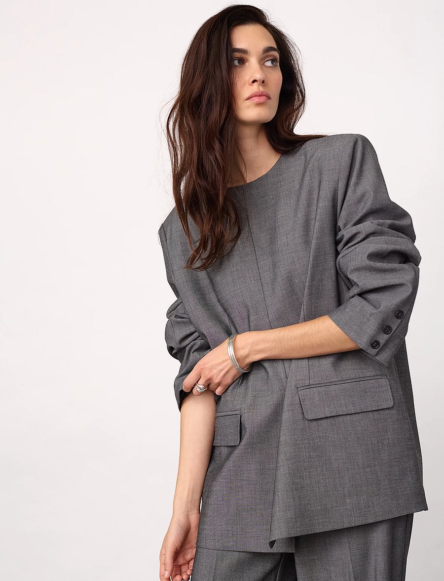 Co' Couture - JackyCC Blazer Blouse - oversize pintsakud - mid grey - 4