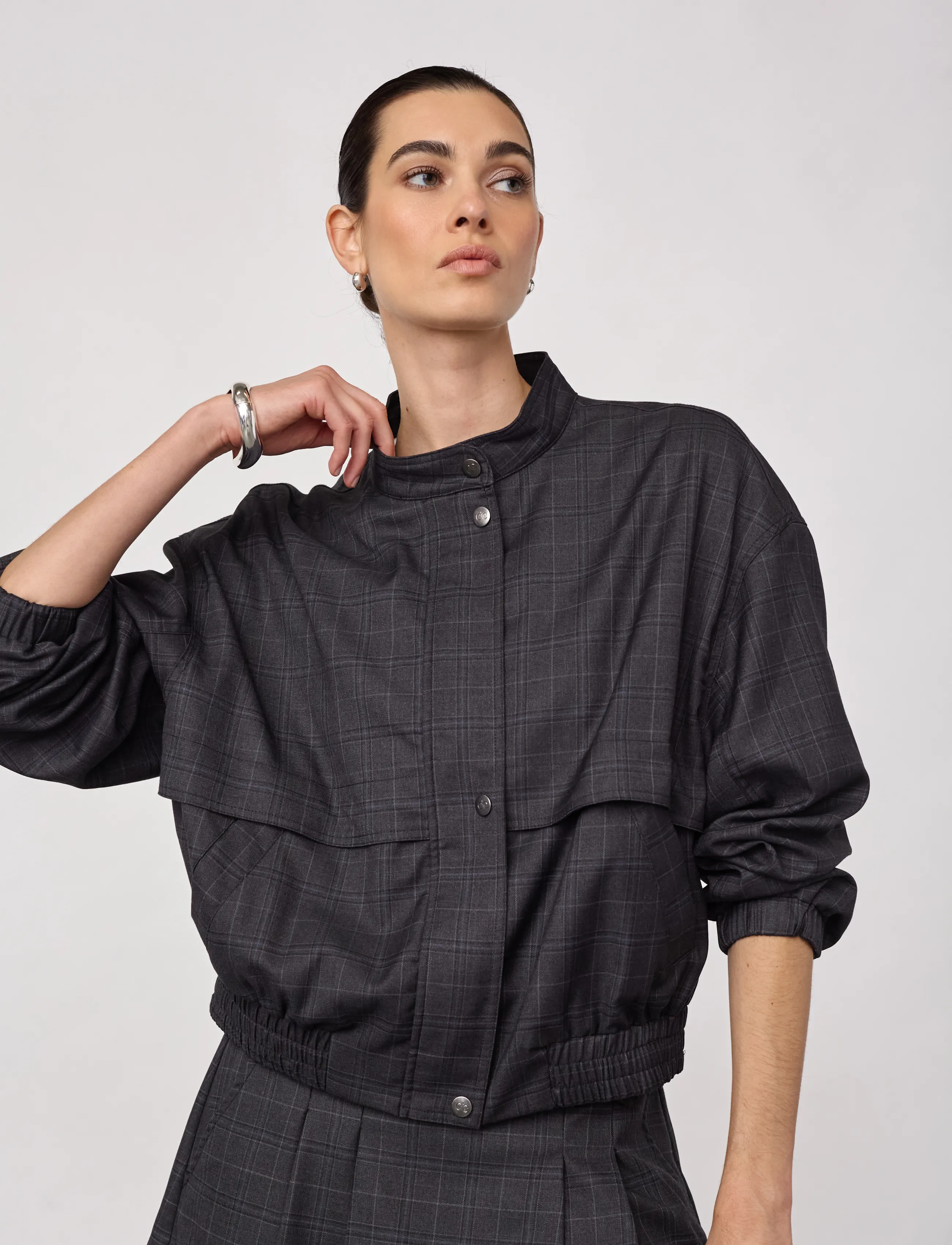 Co' Couture EloraCC Check Jacket - Joped - DARK GREY / grey