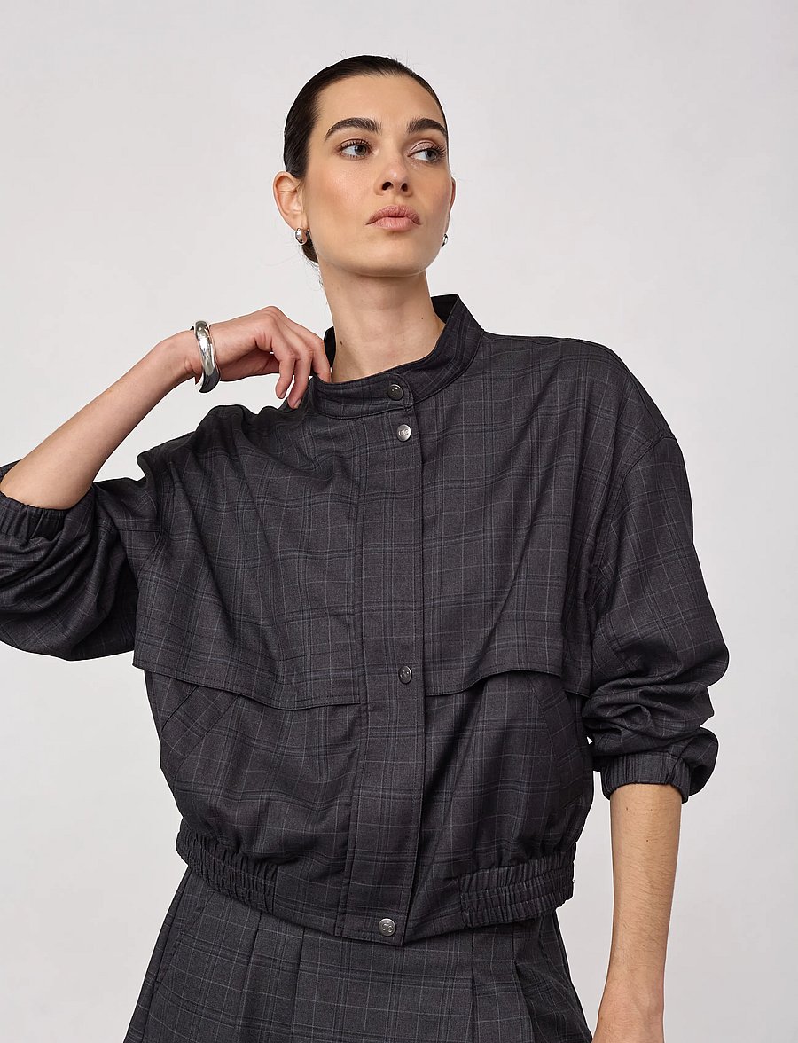 Co' Couture - EloraCC Check Jacket - bomberjakid - dark grey - 0