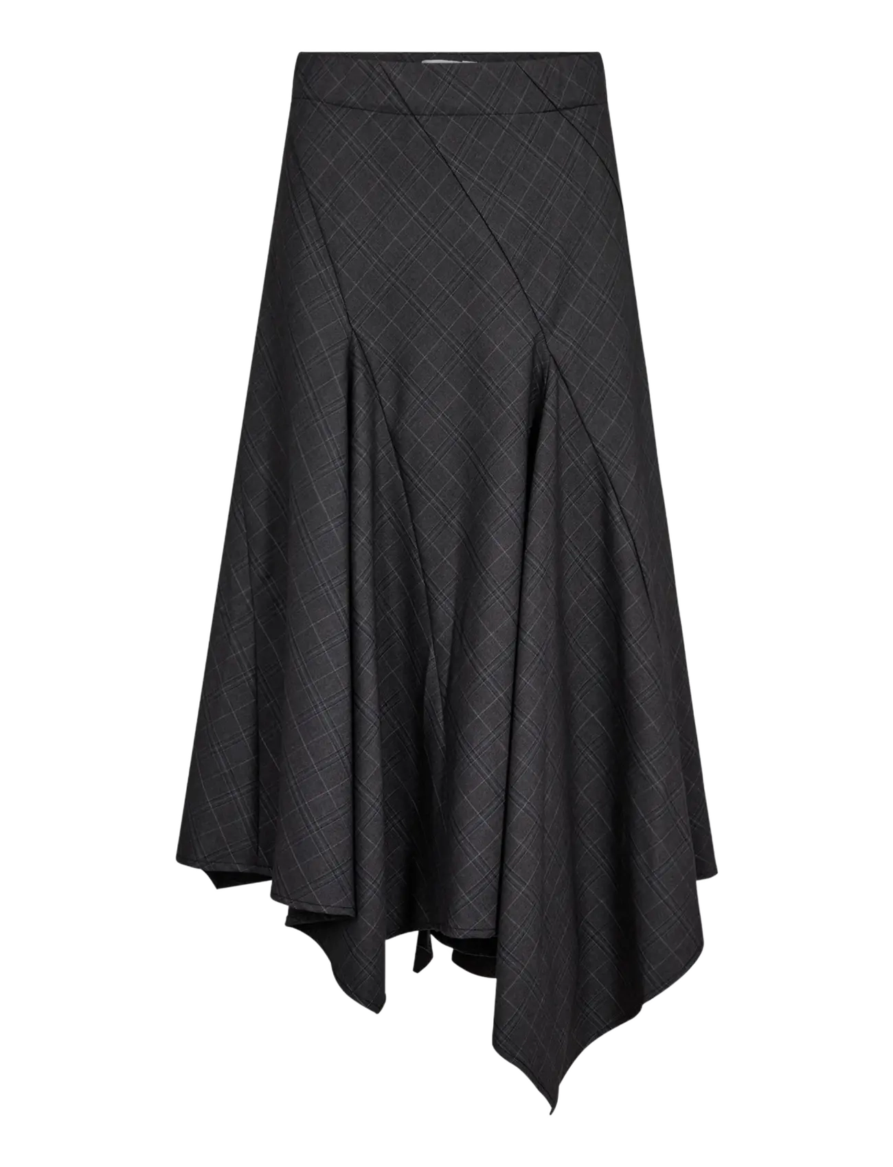 Co' Couture - EloraCC Check Asym Skirt - midi nederdele - dark grey - 1