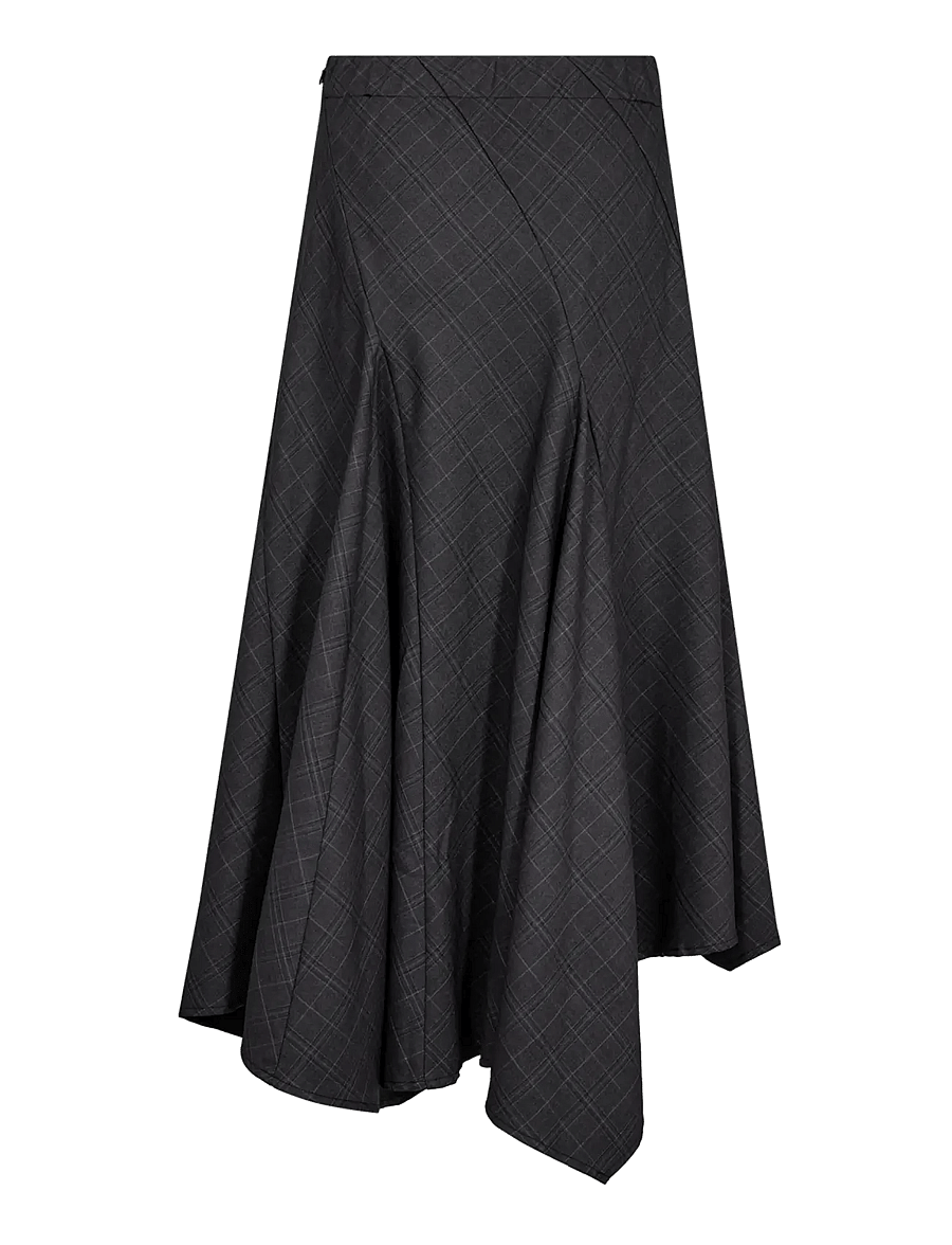 Co' Couture - EloraCC Check Asym Skirt - midi nederdele - dark grey - 2
