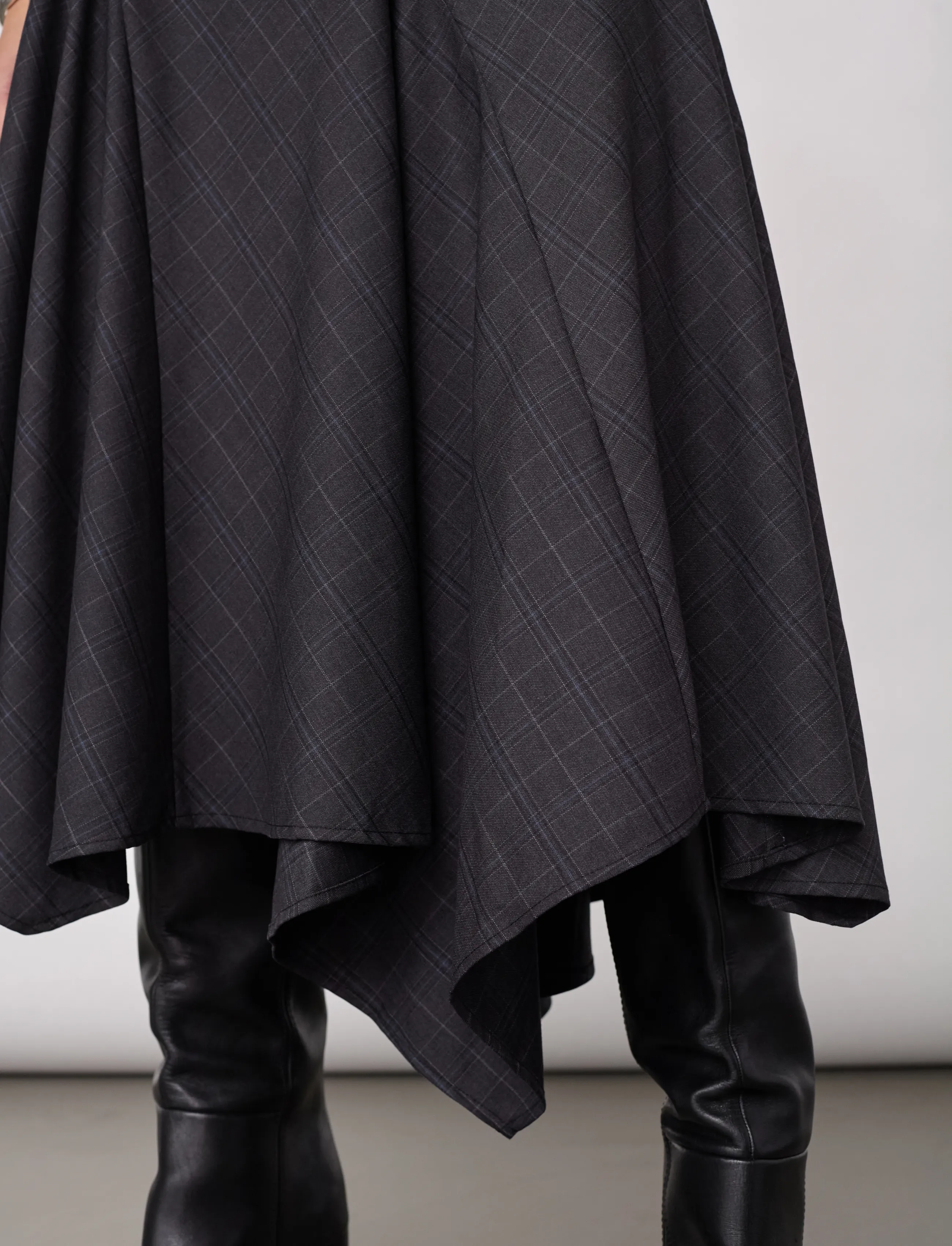 Co' Couture - EloraCC Check Asym Skirt - midi nederdele - dark grey - 5