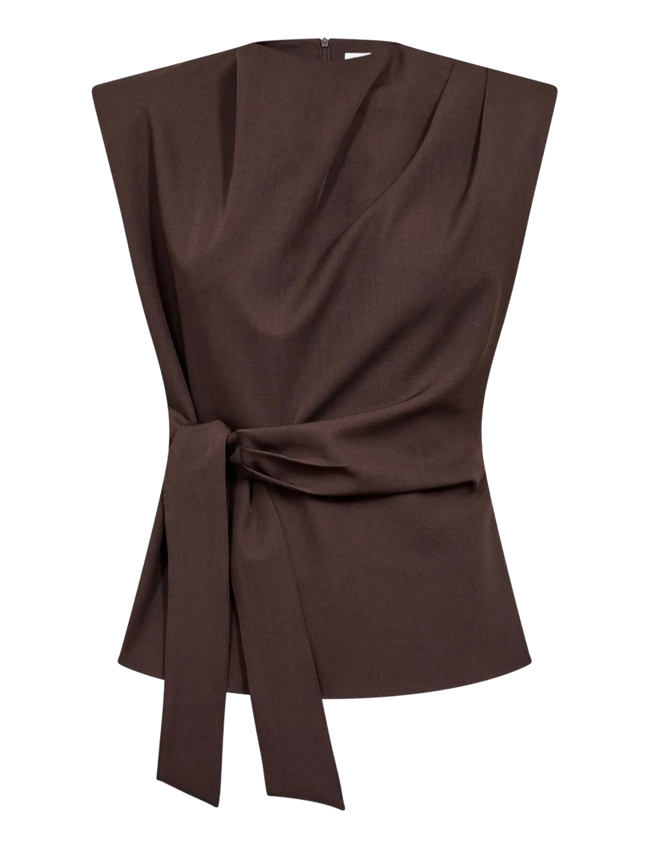 Co' Couture LunaCC Pleat Top - Co' Couture - DARK BROWN / brown