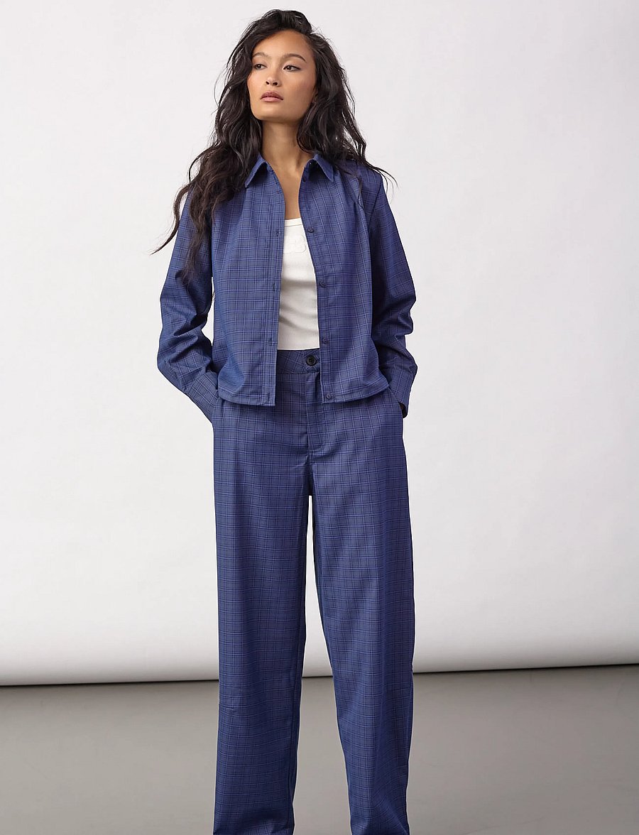 Co' Couture - DaxterCC Check Pleat Shirt - new blue - 4