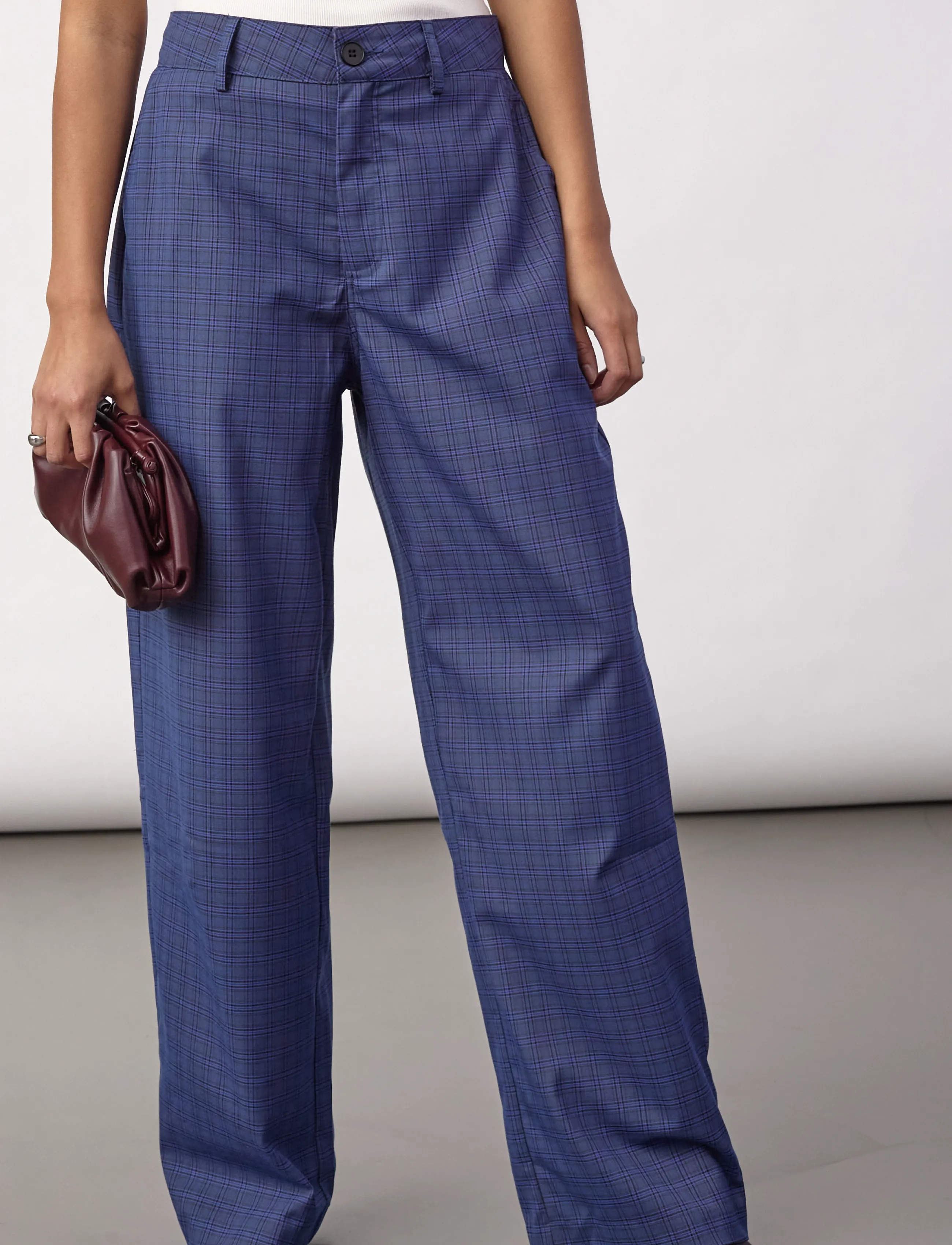 Co' Couture DaxterCC Check Pants - Trousers - NEW BLUE / blue