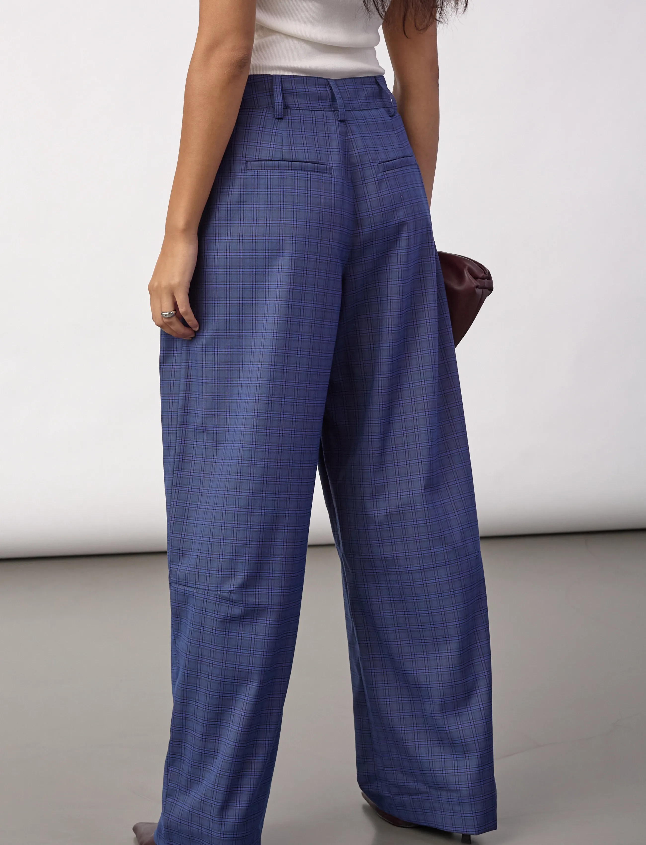 Co' Couture - DaxterCC Check Pants - straight leg trousers - new blue - 3