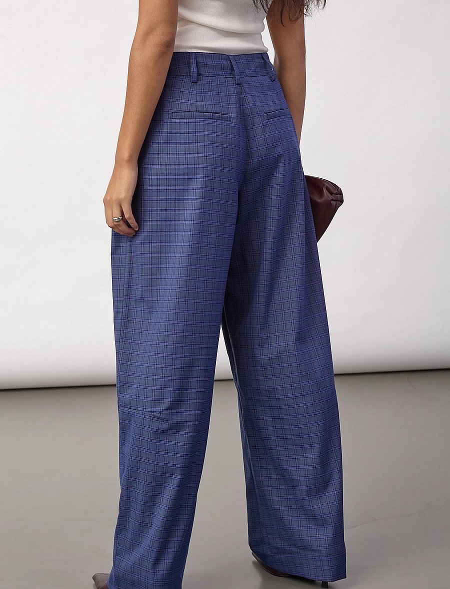 Co' Couture - DaxterCC Check Pants - hose mit geradem bein - new blue - 3
