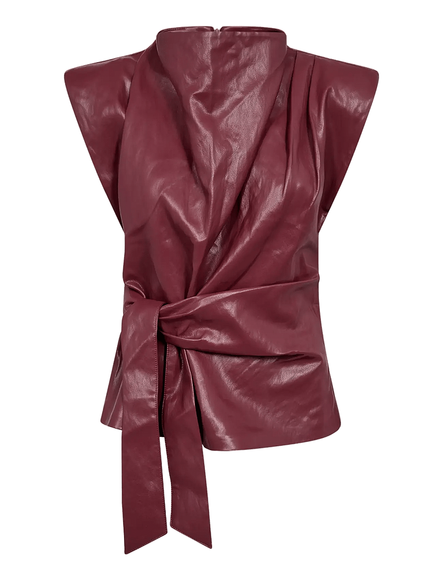 Co' Couture - GittCC Pleat Top - Ärmlösa blusar - berry red - 1