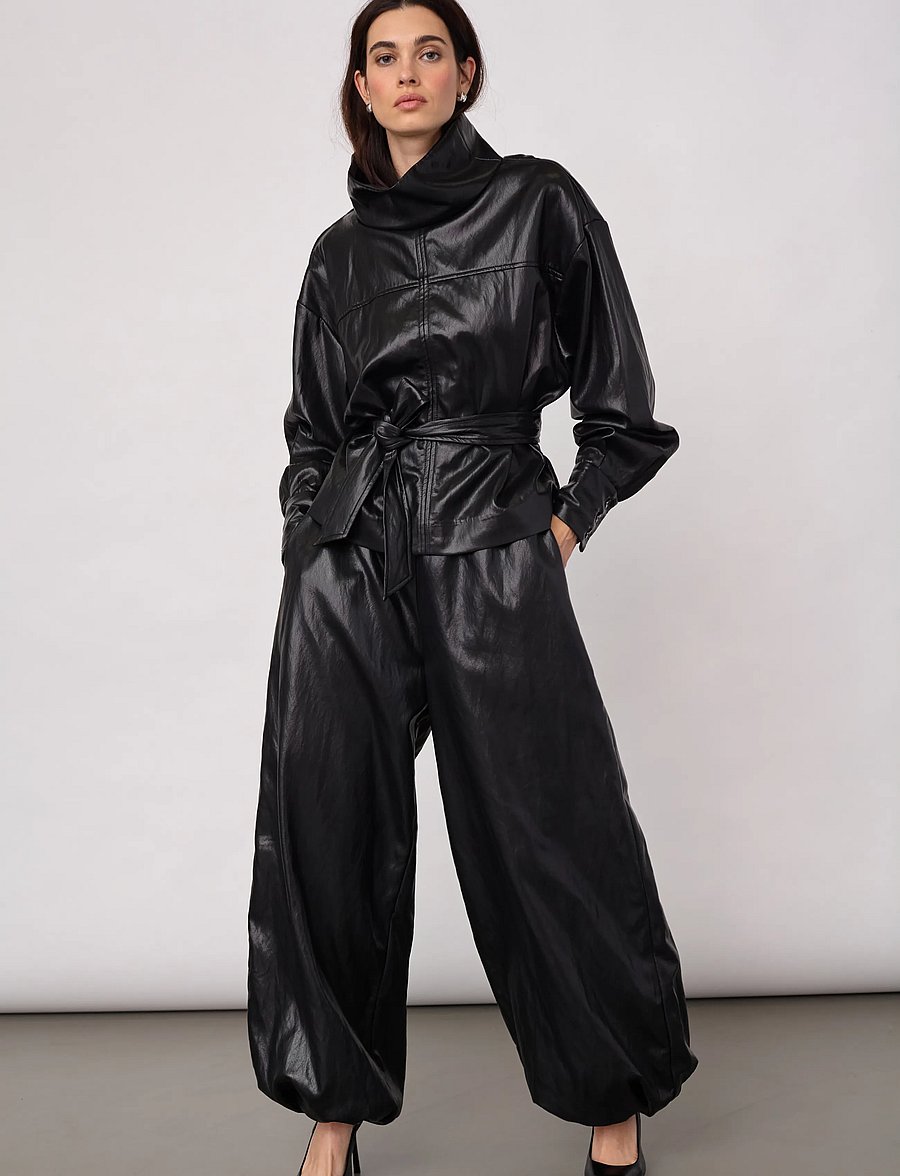Co' Couture - GittCC Funnel Neck Blouse - langærmede bluser - black - 5