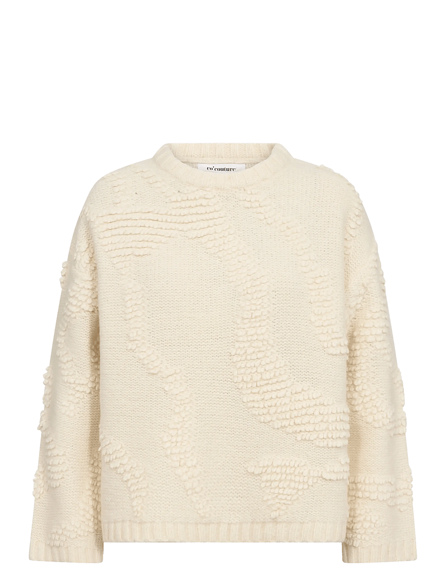 Co' Couture - FabiaCC O-Neck Knit - kampsunid - off-white - 1