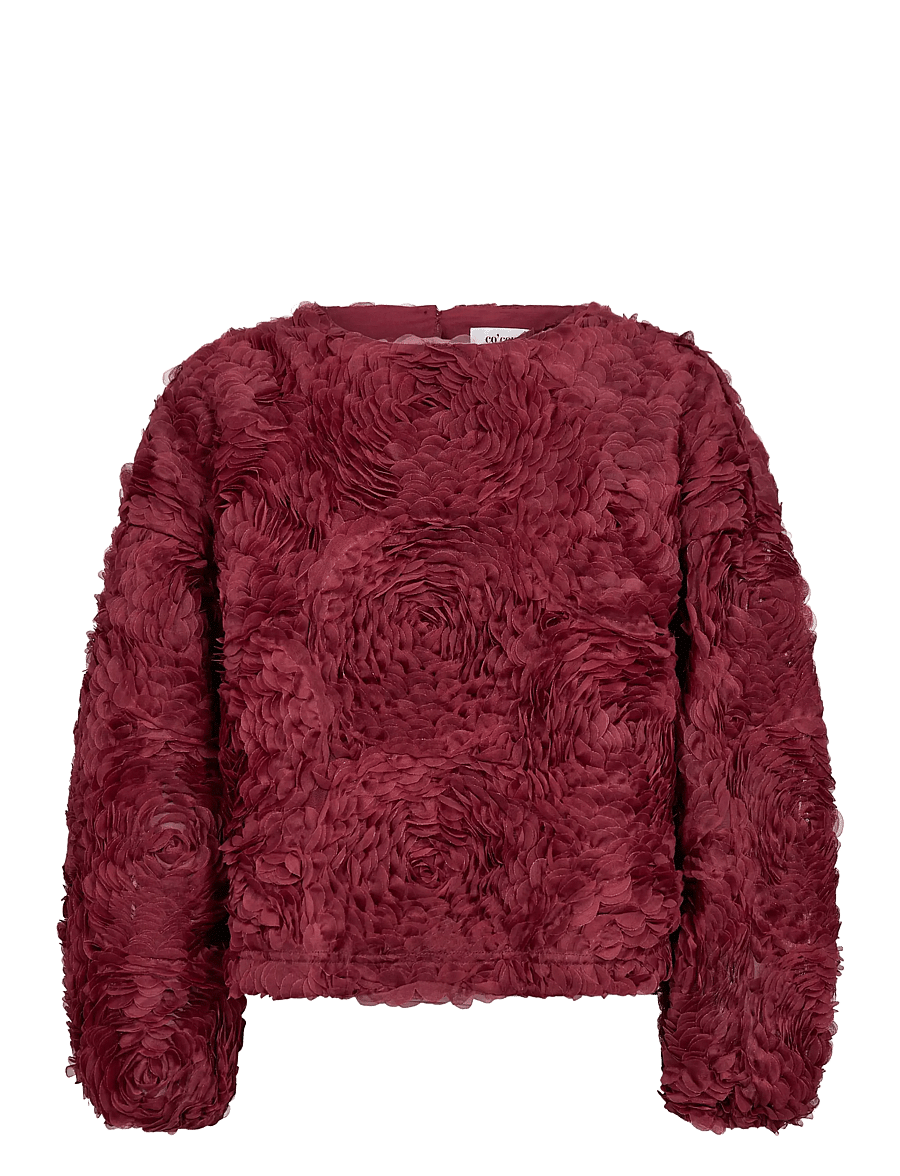 Co' Couture - LucinaCC Flower Blouse - berry red - 1