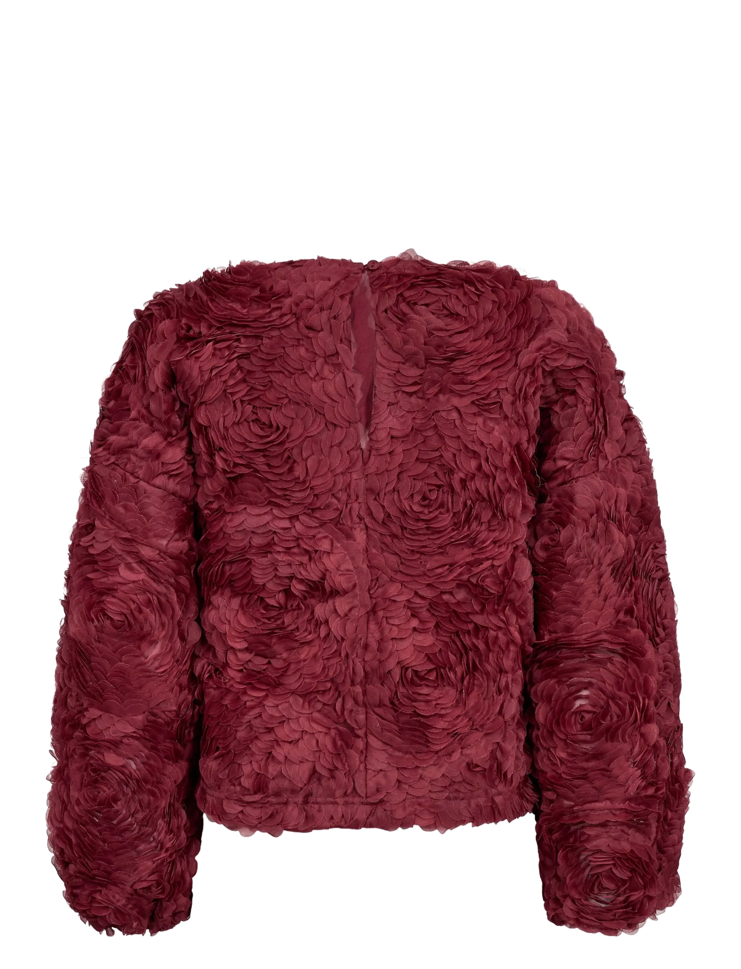 Co' Couture - LucinaCC Flower Blouse - berry red - 2