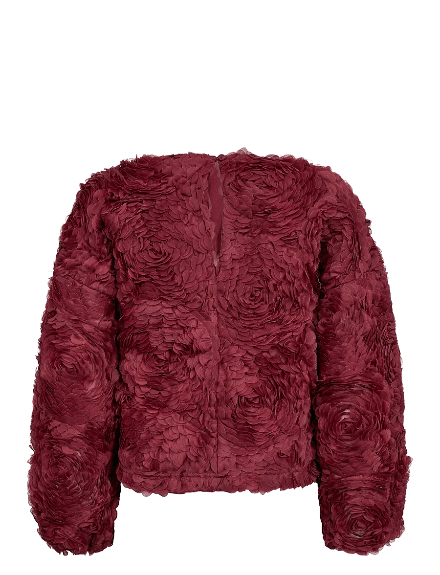 Co' Couture - LucinaCC Flower Blouse - berry red - 2