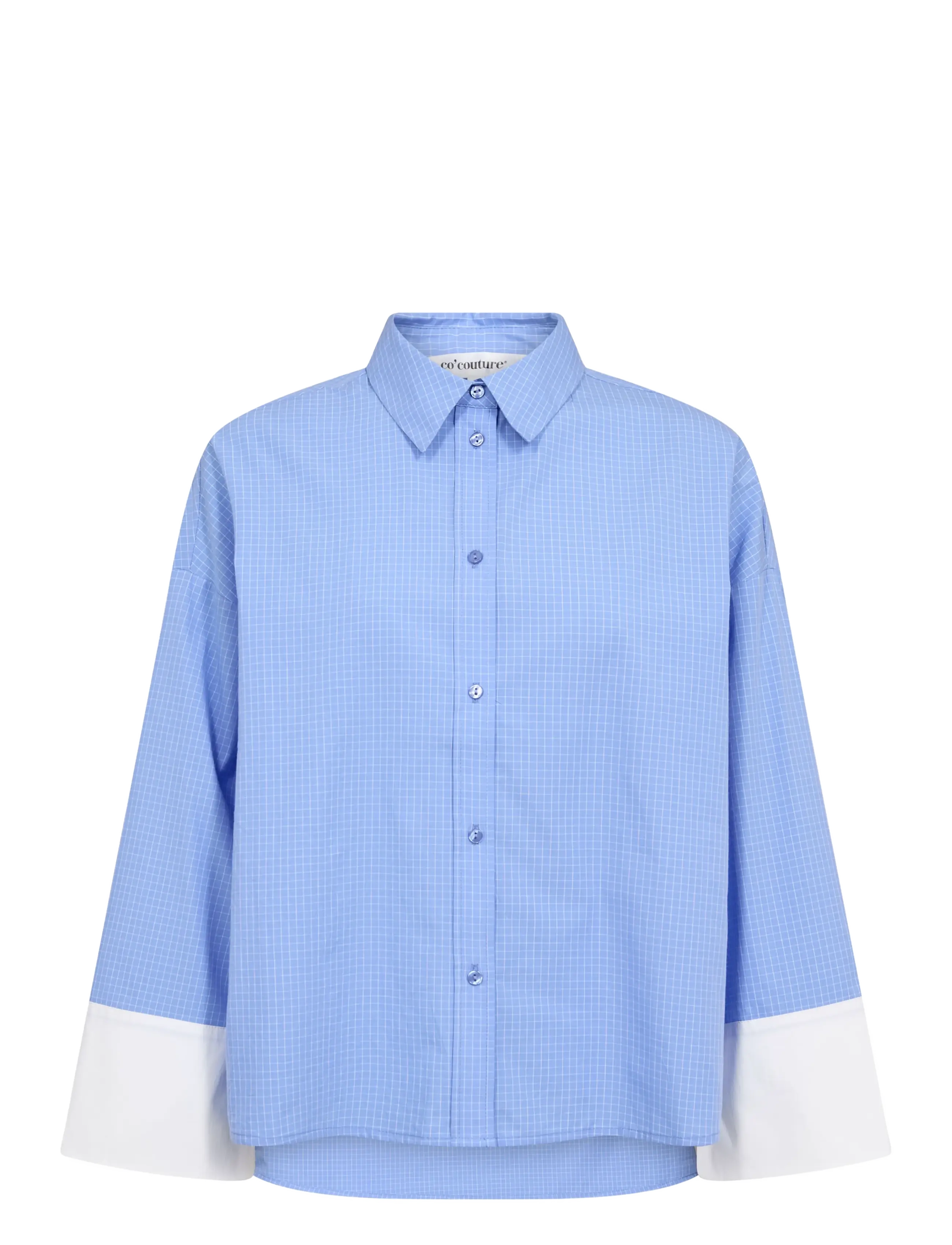 Co' Couture ElonaCC Check Cuff Shirt - Blusen & Hemden - PALE BLUE / blue