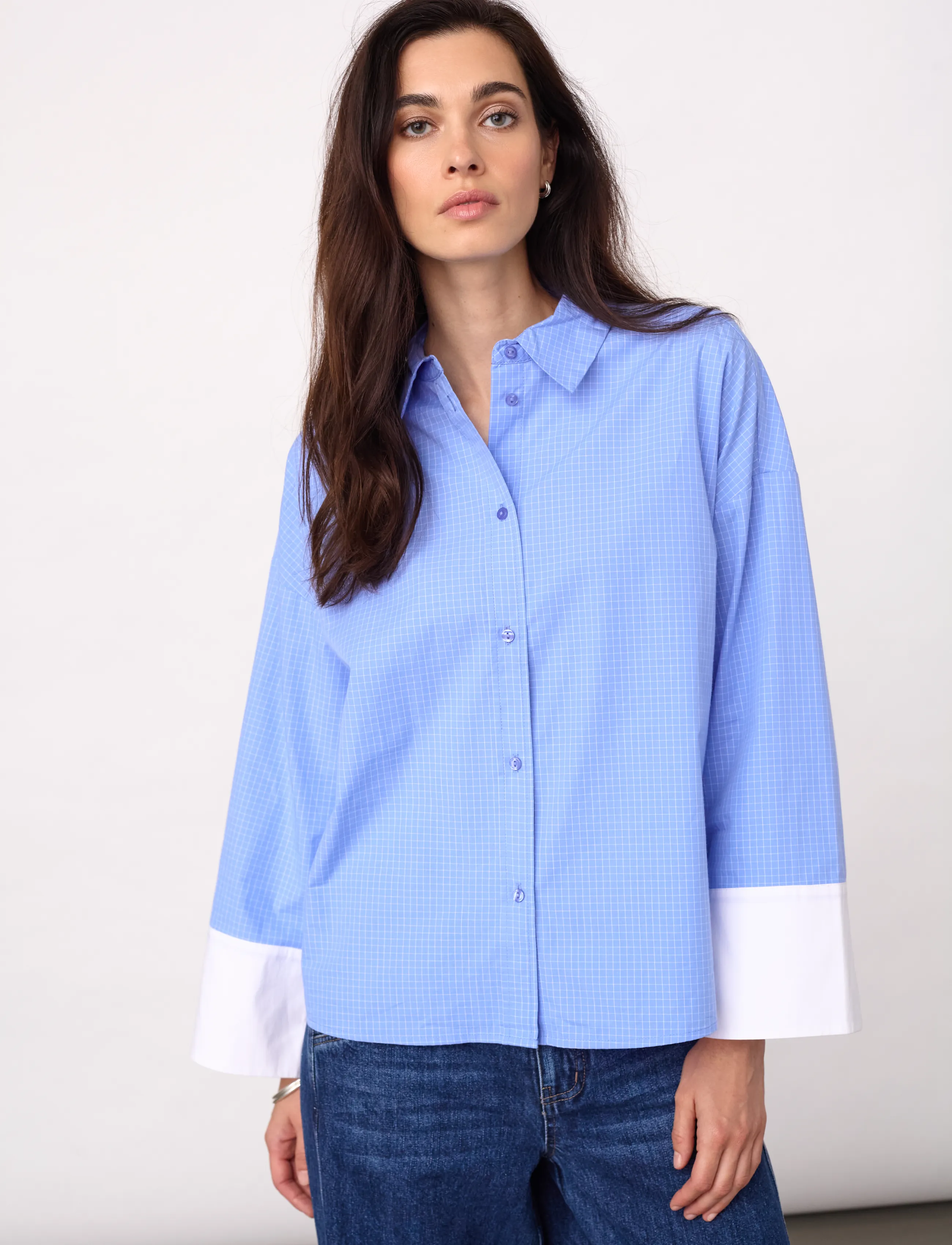 Co' Couture - ElonaCC Check Cuff Shirt - pale blue - 3