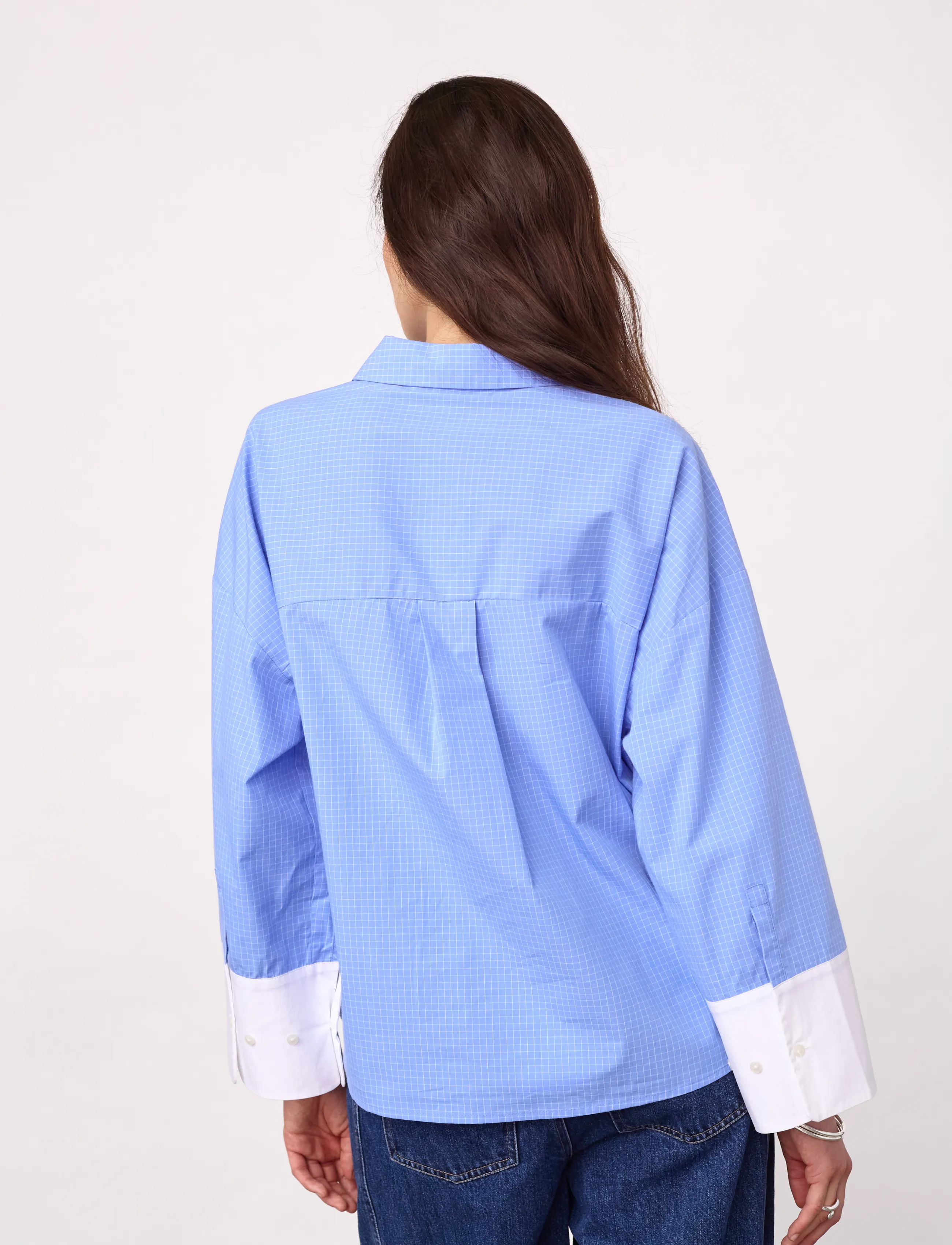 Co' Couture - ElonaCC Check Cuff Shirt - pale blue - 4
